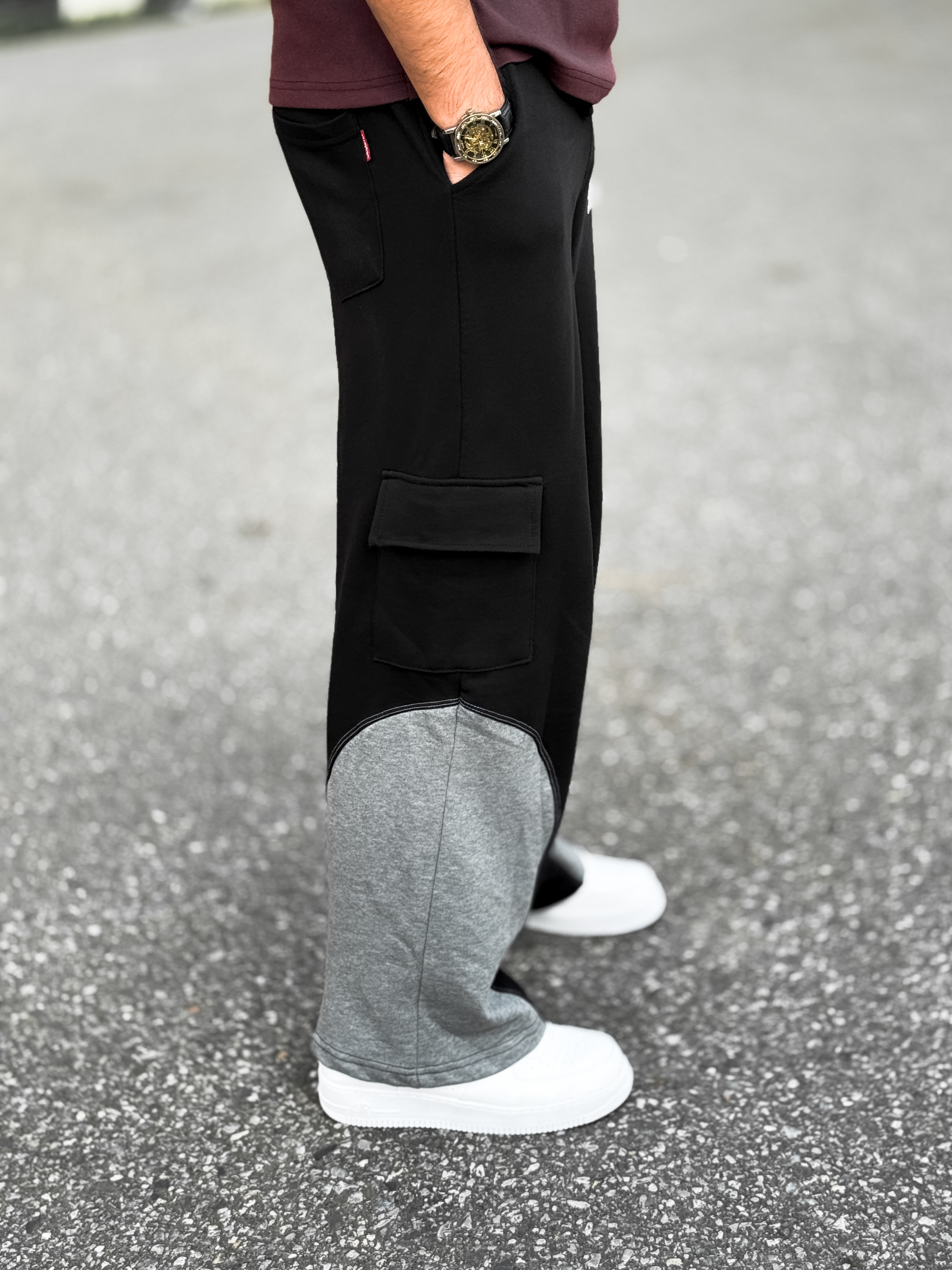 6 Pocket Contrast Oversized Baggy (Black)_img_6