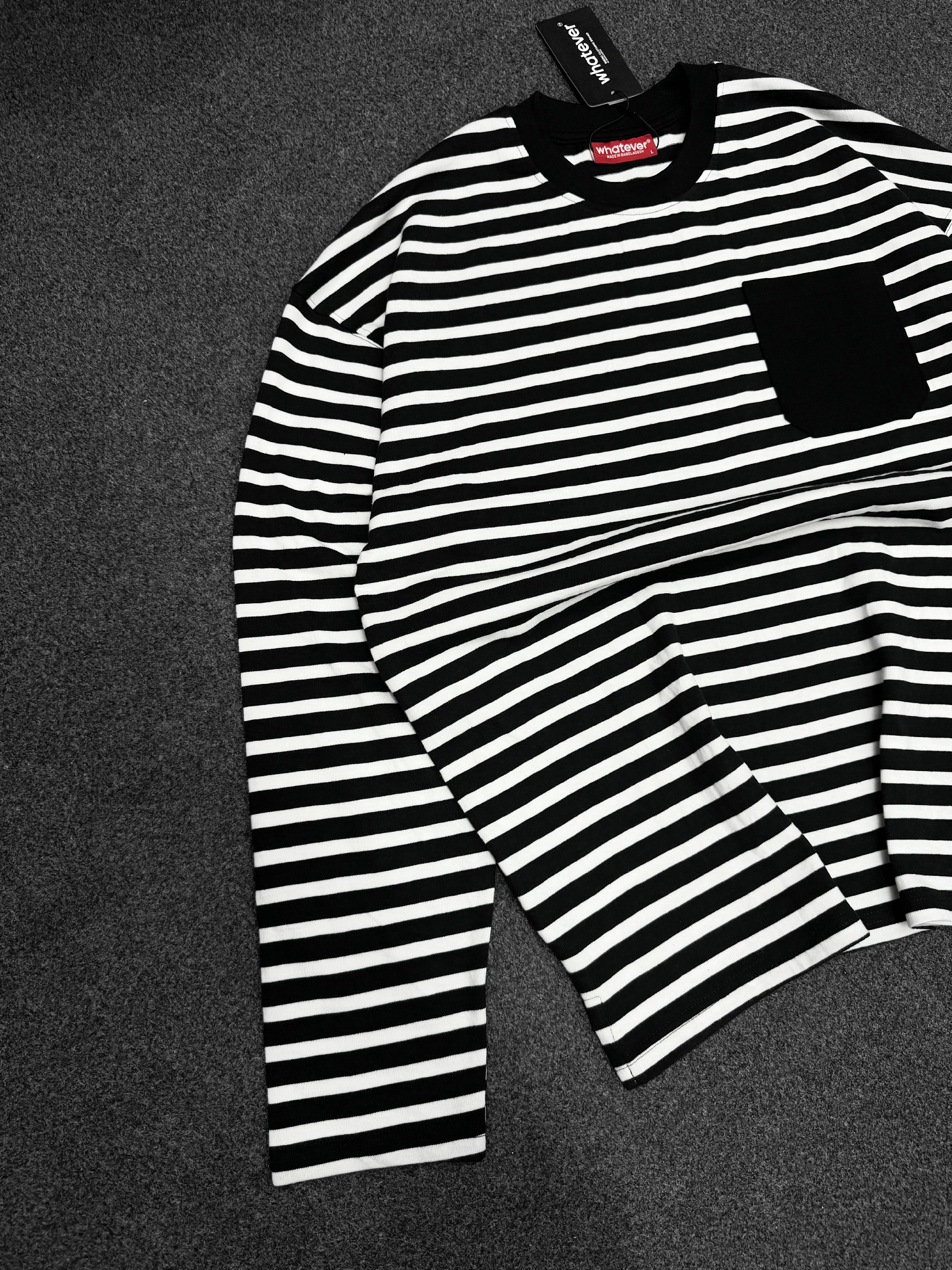 Stripe Full Sleeve T-Shirt ( Black & White )_img_1