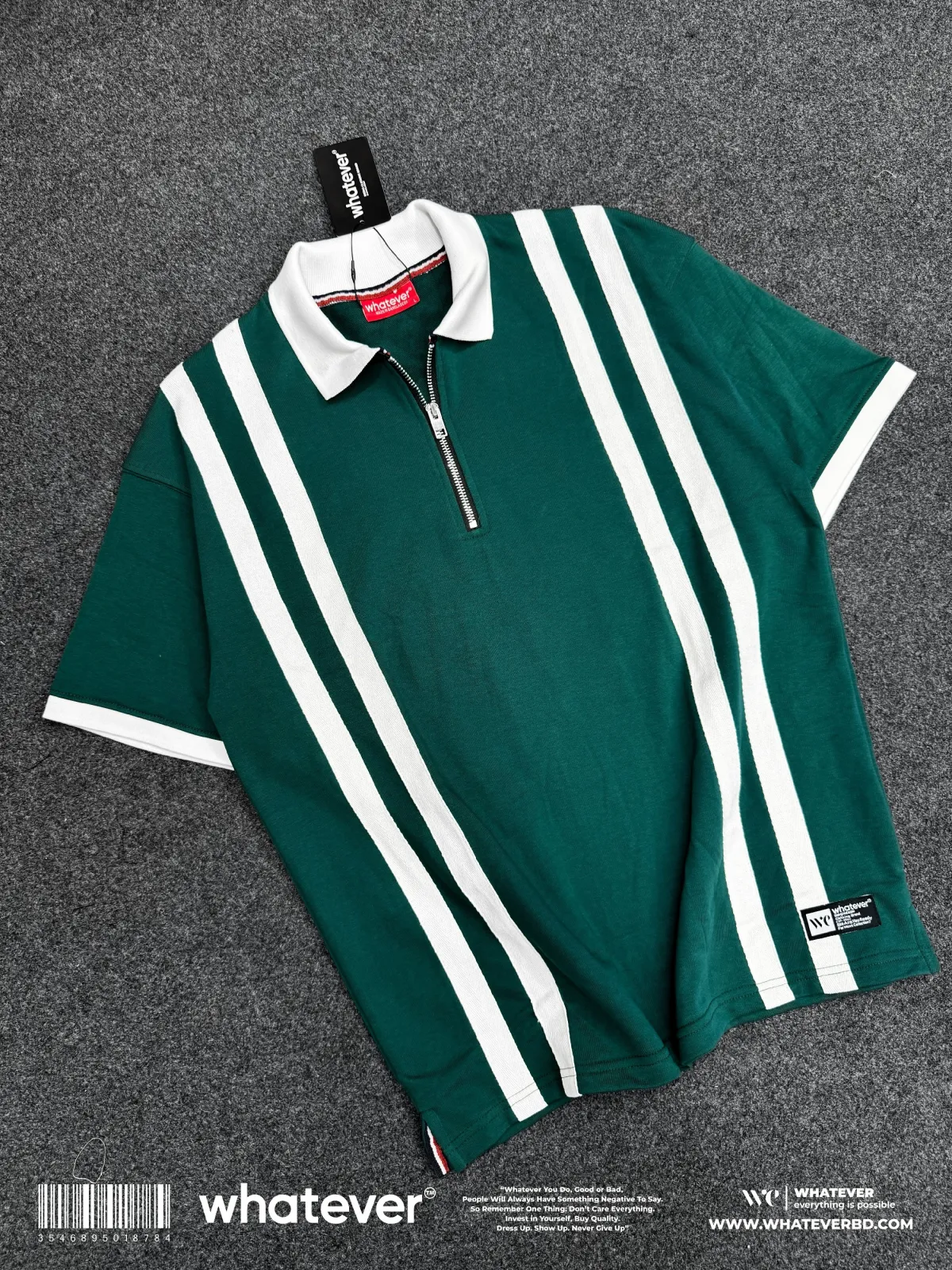 Zipper Polo (Bottle Green)