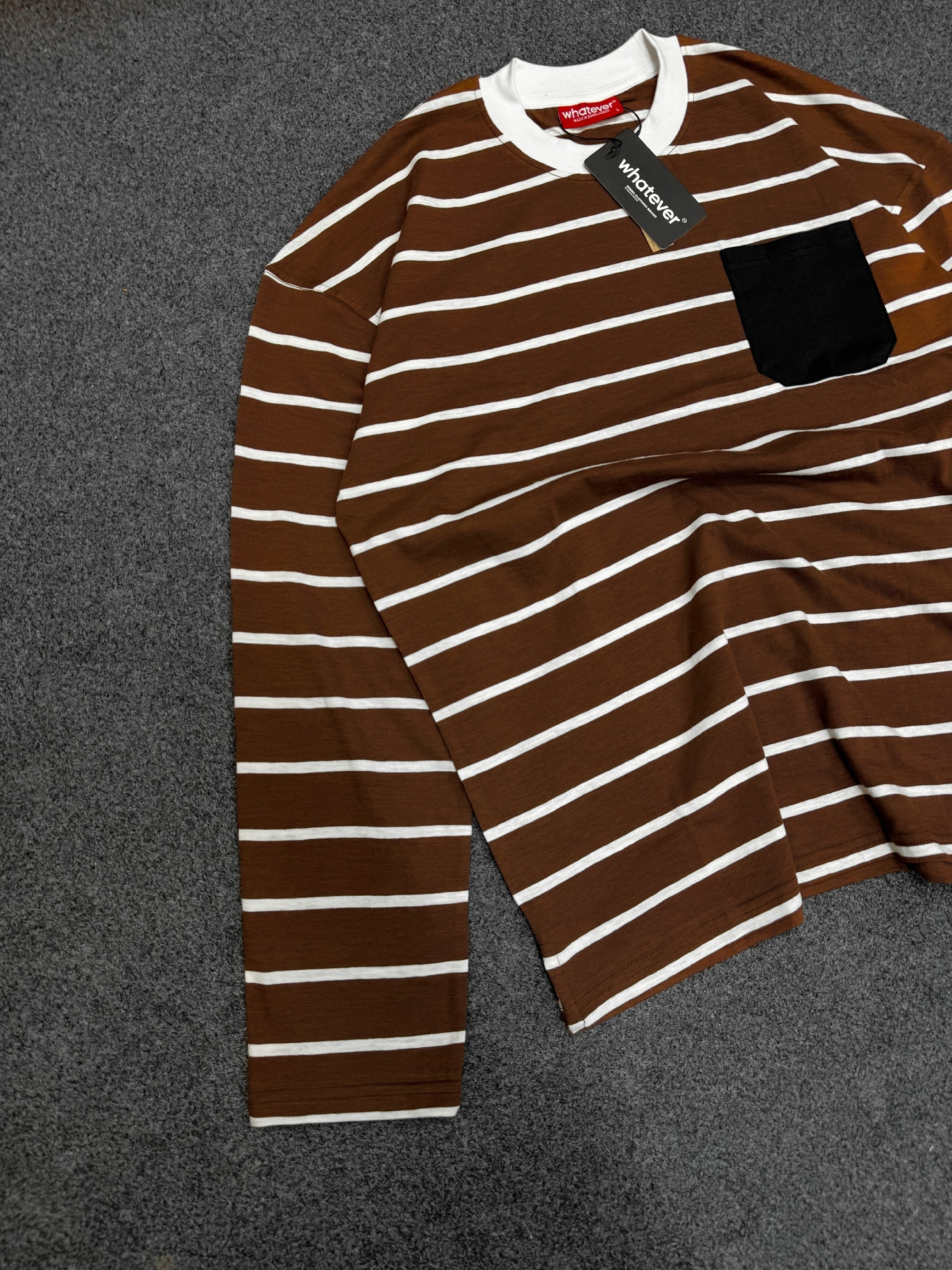 Stripe Full Sleeve T-Shirt (Coffee)_img_4