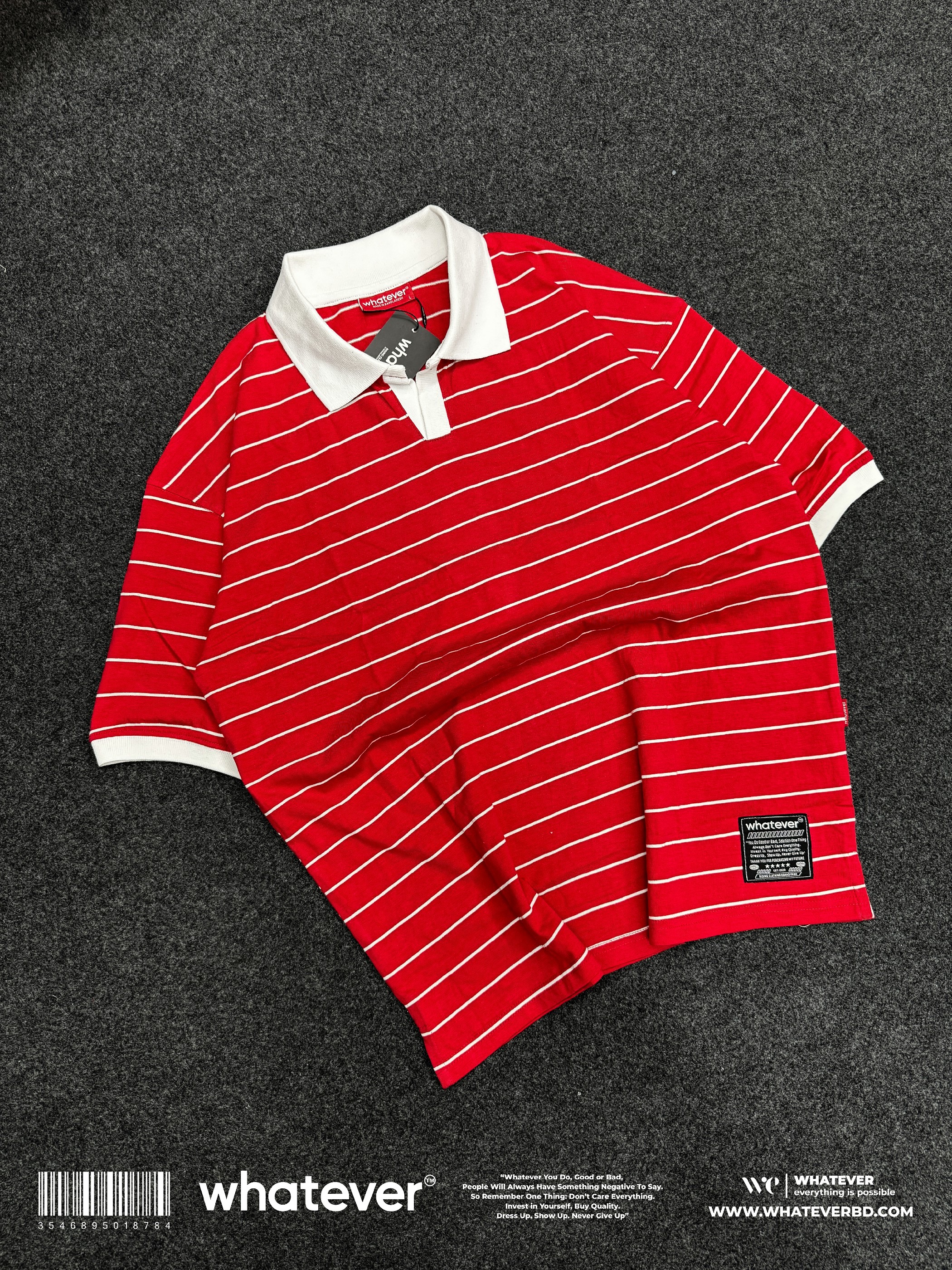 University Stripe Polo (RED)