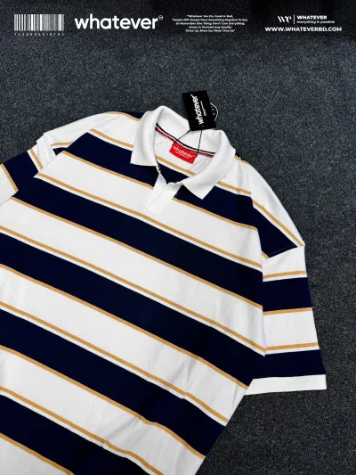 Stripe POLO (White Blue Mixed)_img_2
