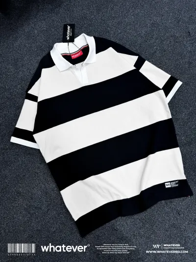 Stripe Polo (White Black)_img_0