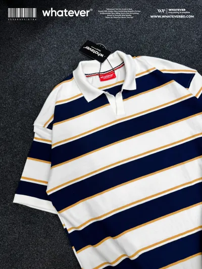 Stripe POLO (White Blue Mixed)_img_1