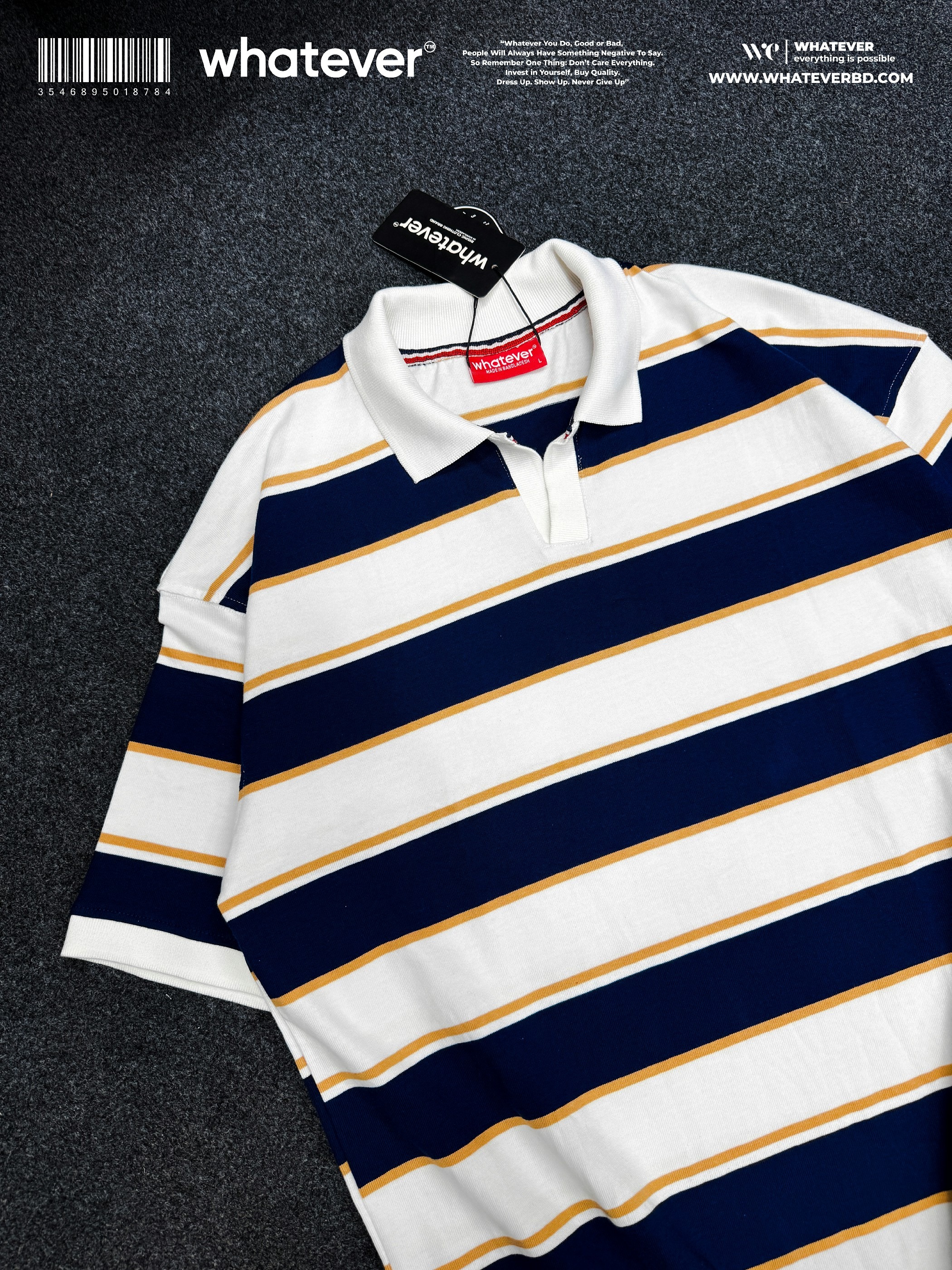 Stripe POLO (White Blue Mixed)_img_1