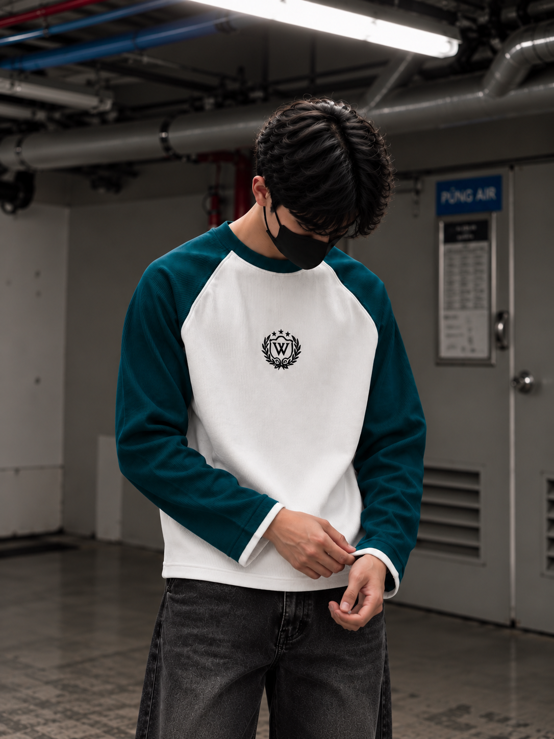 RAGLAN RIBBED (White Green)_img_2