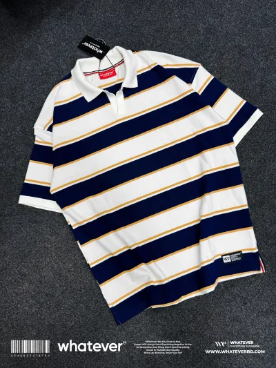 Stripe POLO (White Blue Mixed)_img_0