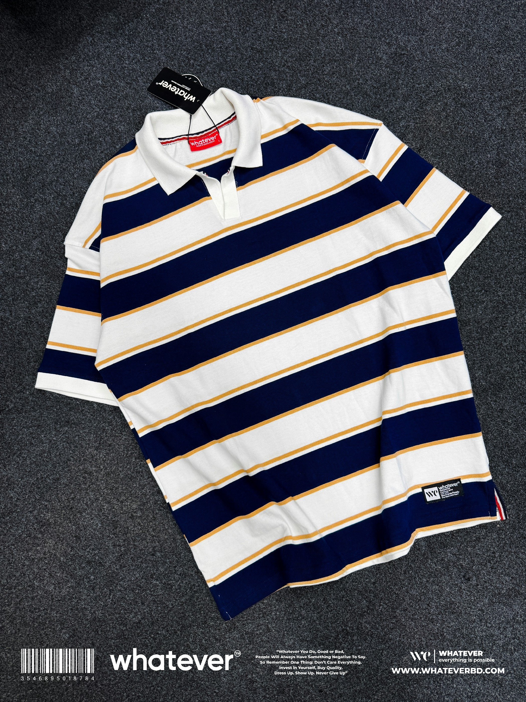 Stripe POLO (White Blue Mixed)