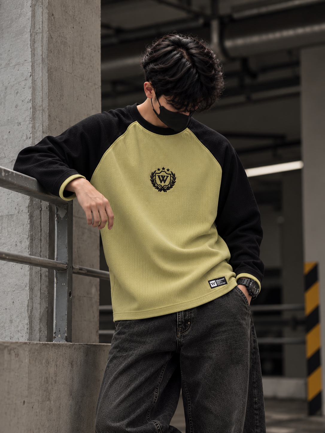 RAGLAN RIBBED (Olive Black)_img_1