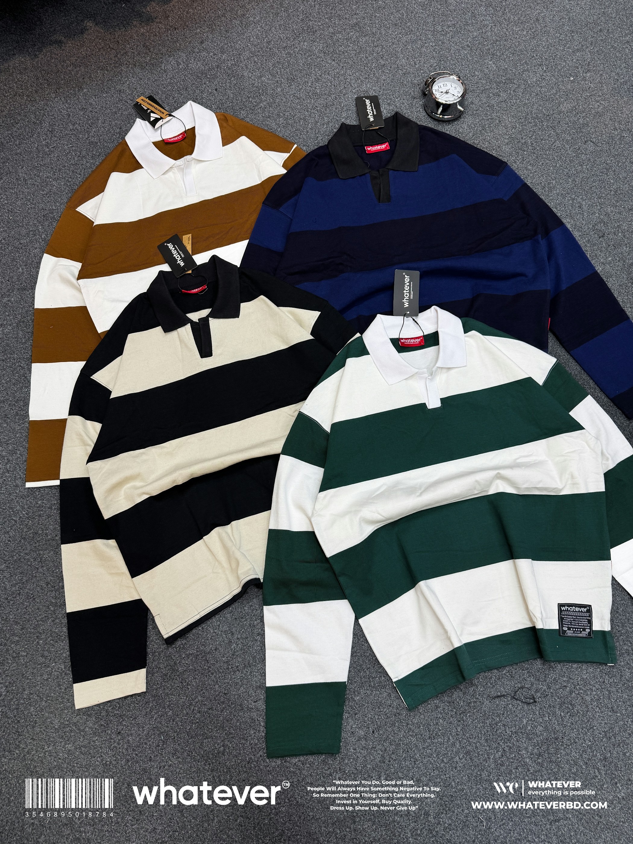 BOXYFIT OLD MONEY STRIPE POLO (Blue Black)_img_4