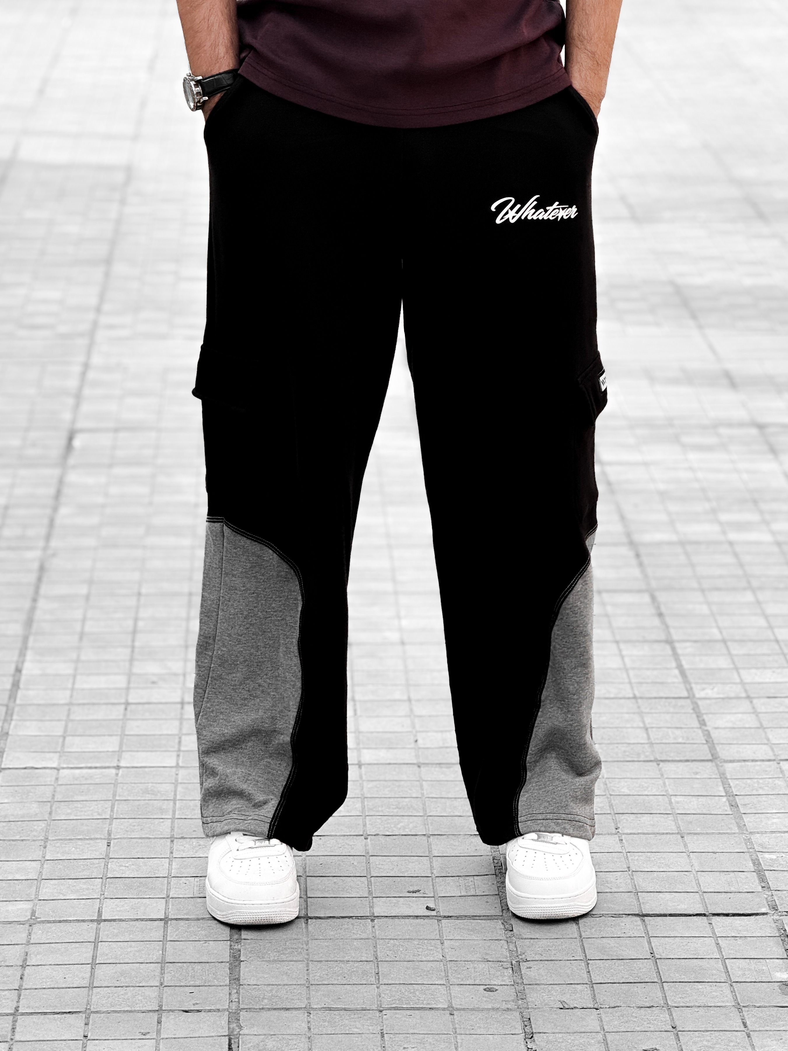 6 Pocket Contrast Oversized Baggy (Black)_img_1