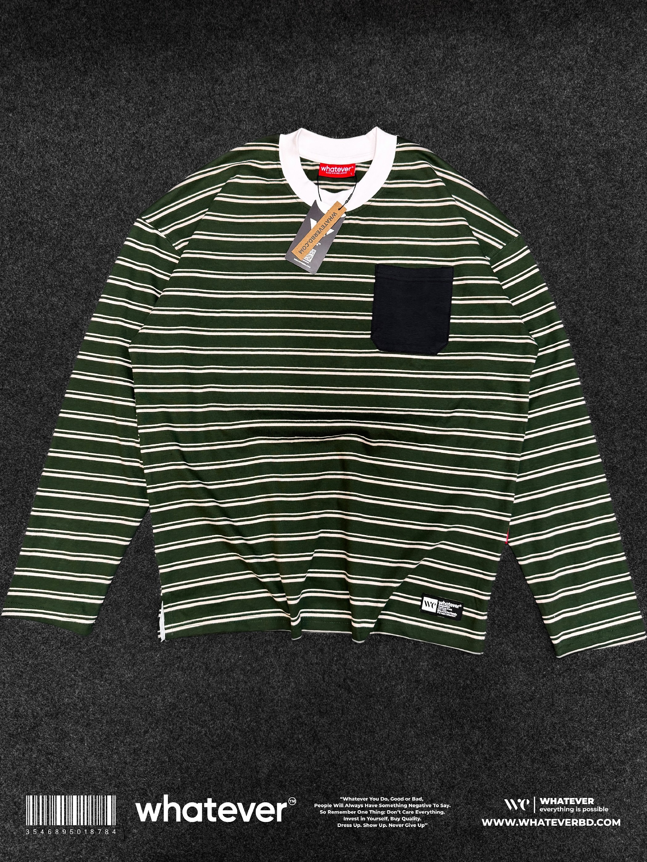 Stripe Full Sleeve T-Shirt (Green)_img_5