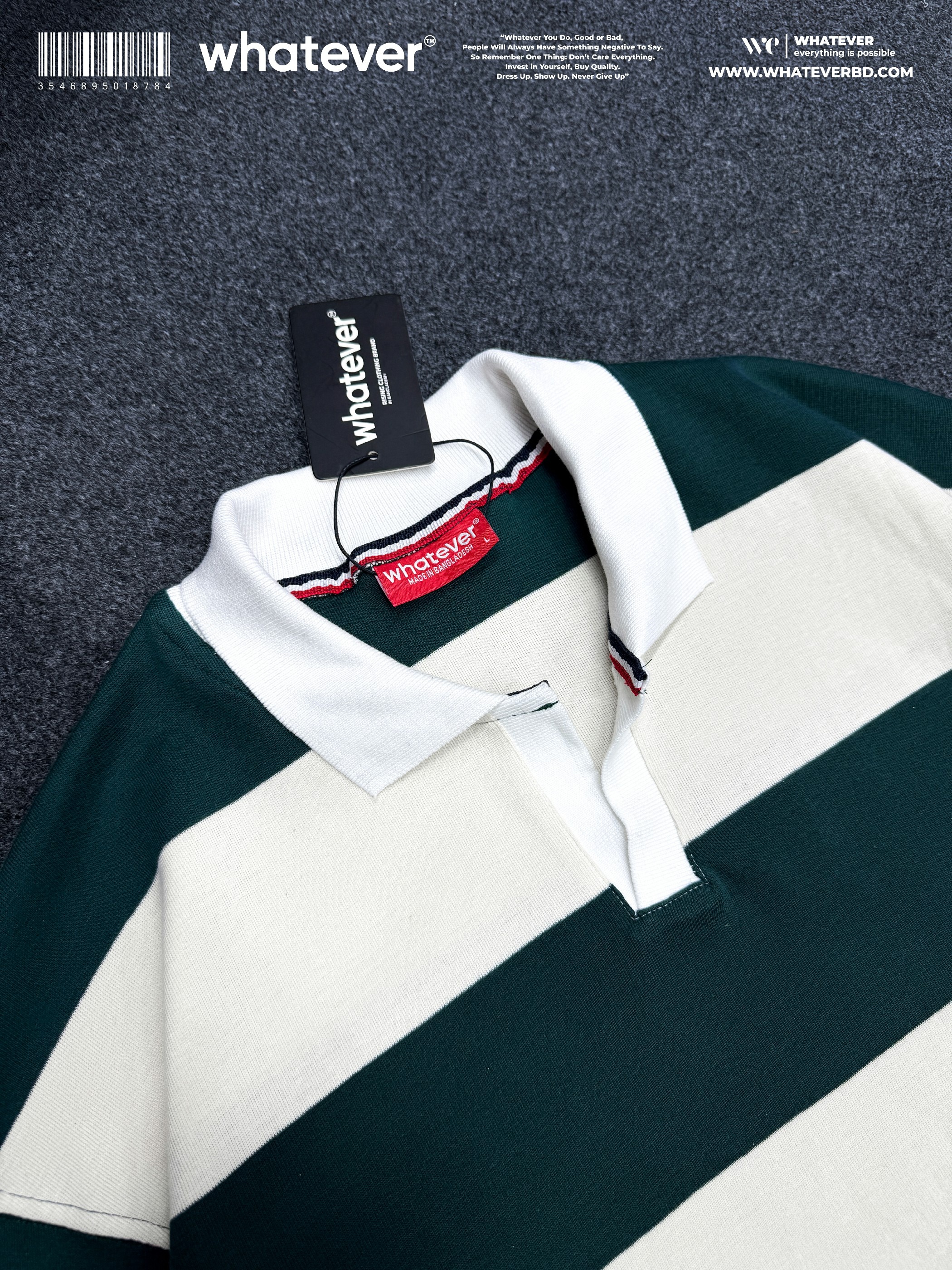 Stripe Polo (White Green)_img_3