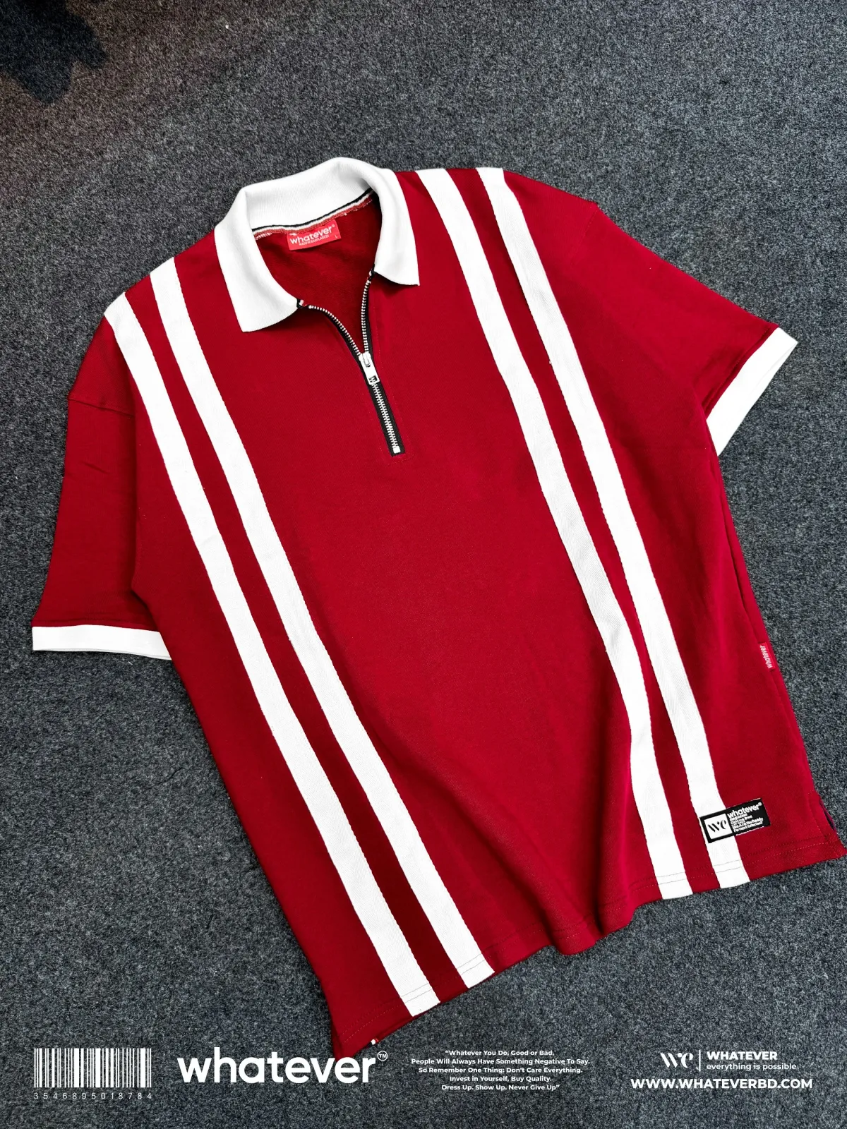 Zipper Polo (Maroon)