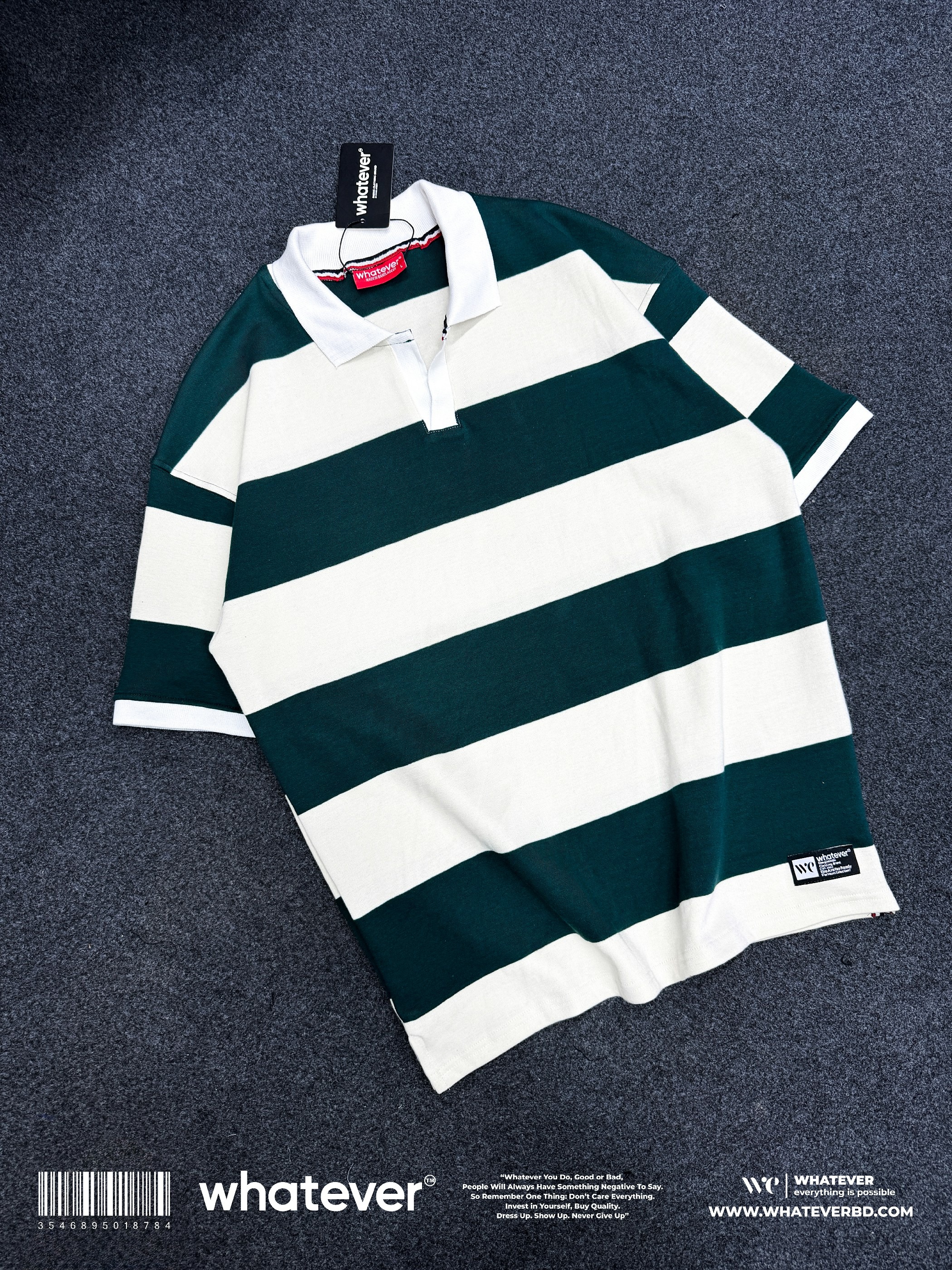 Stripe Polo (White Green)