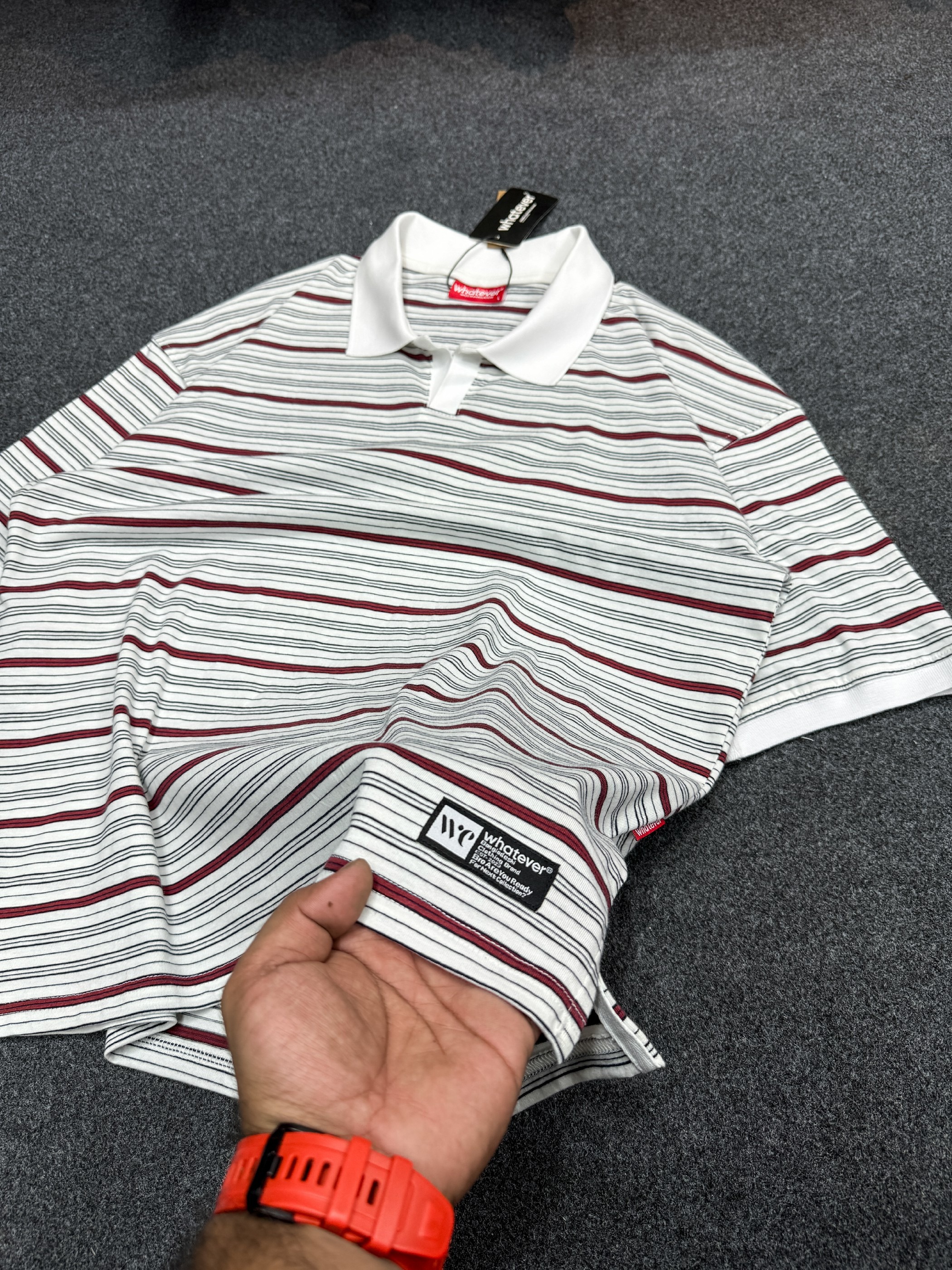 University Stripe Polo ( Red Mixed )_img_3
