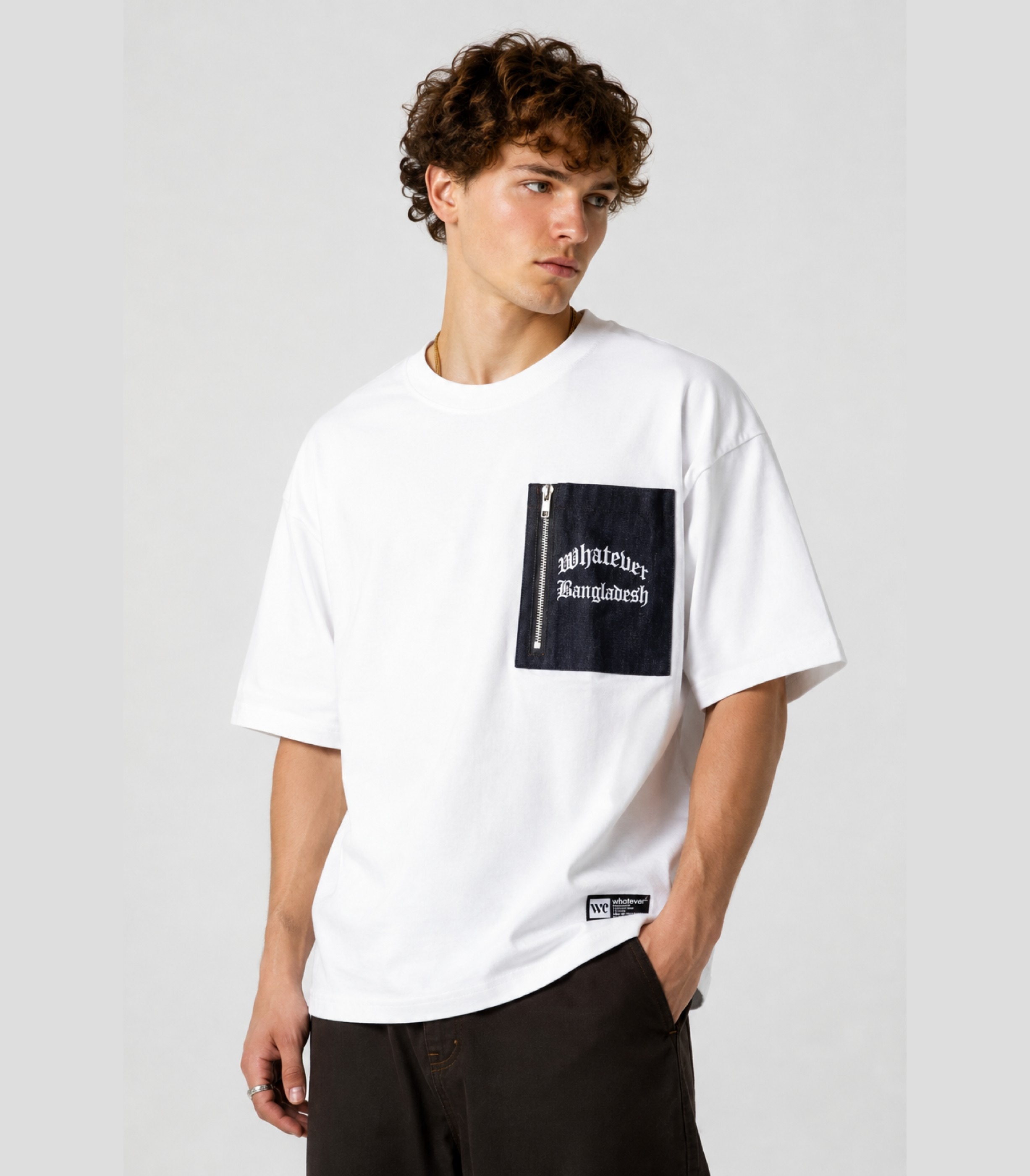 Denim Pocket White