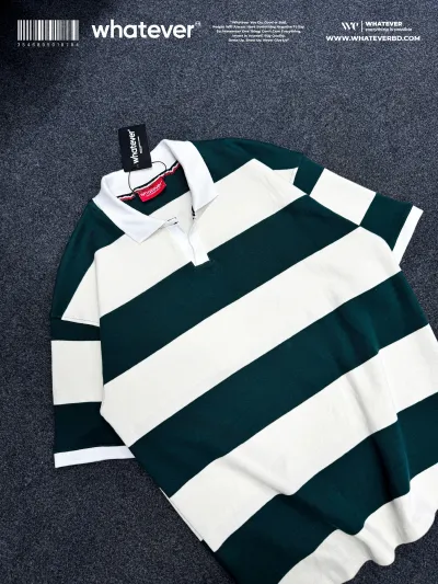 Stripe Polo (White Green)_img_1