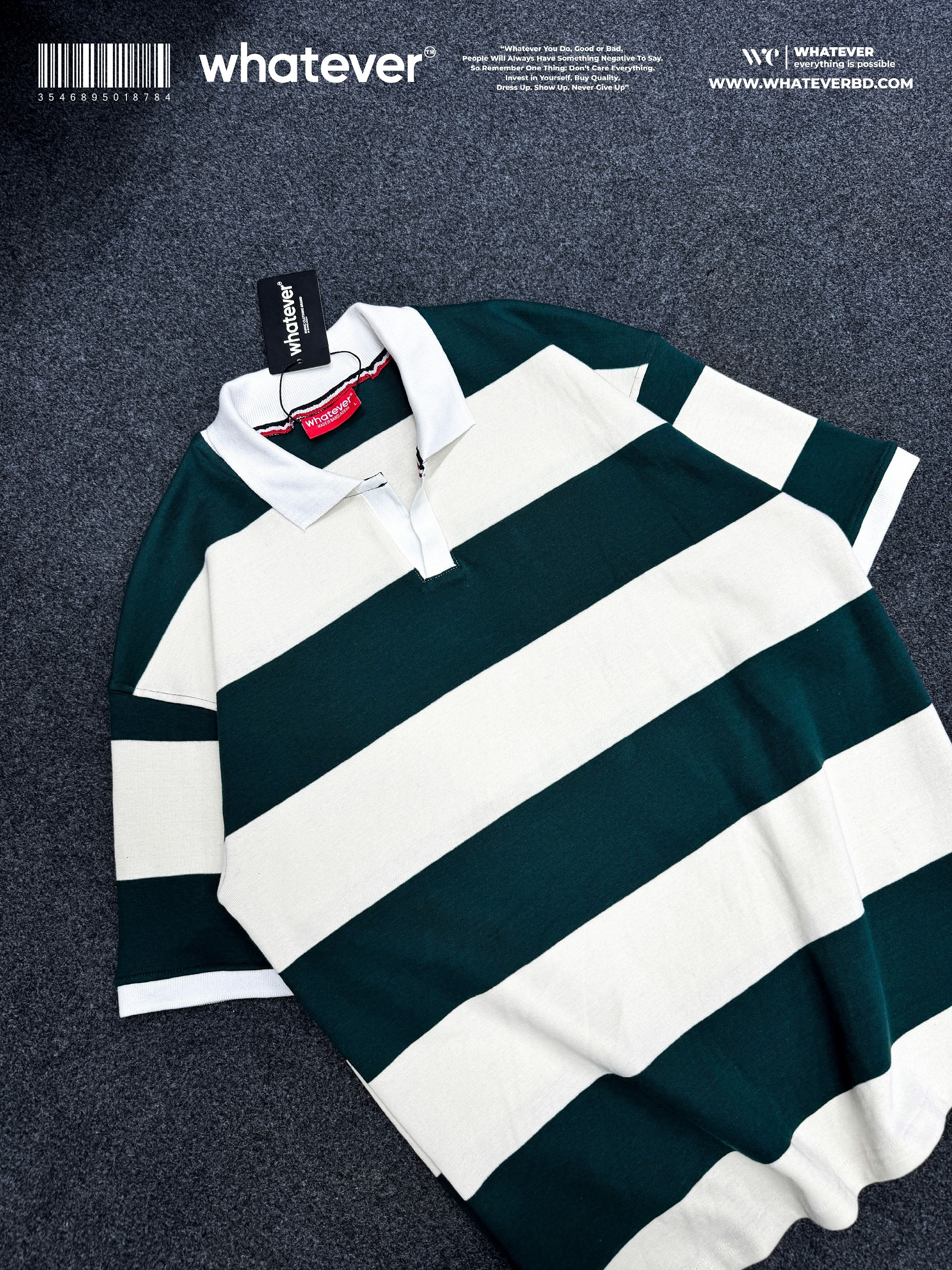 Stripe Polo (White Green)_img_1