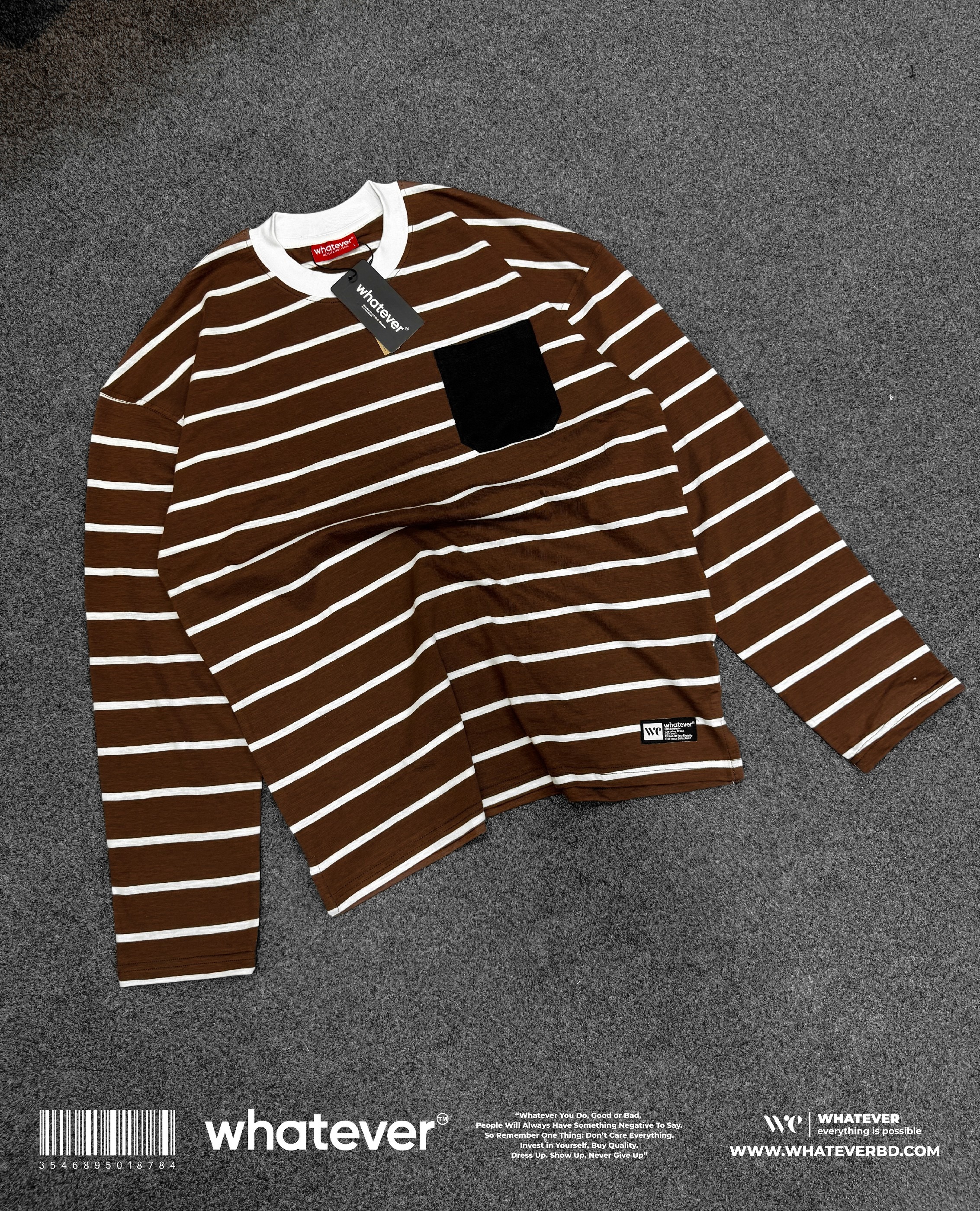 Stripe Full Sleeve T-Shirt (Coffee)_img_0