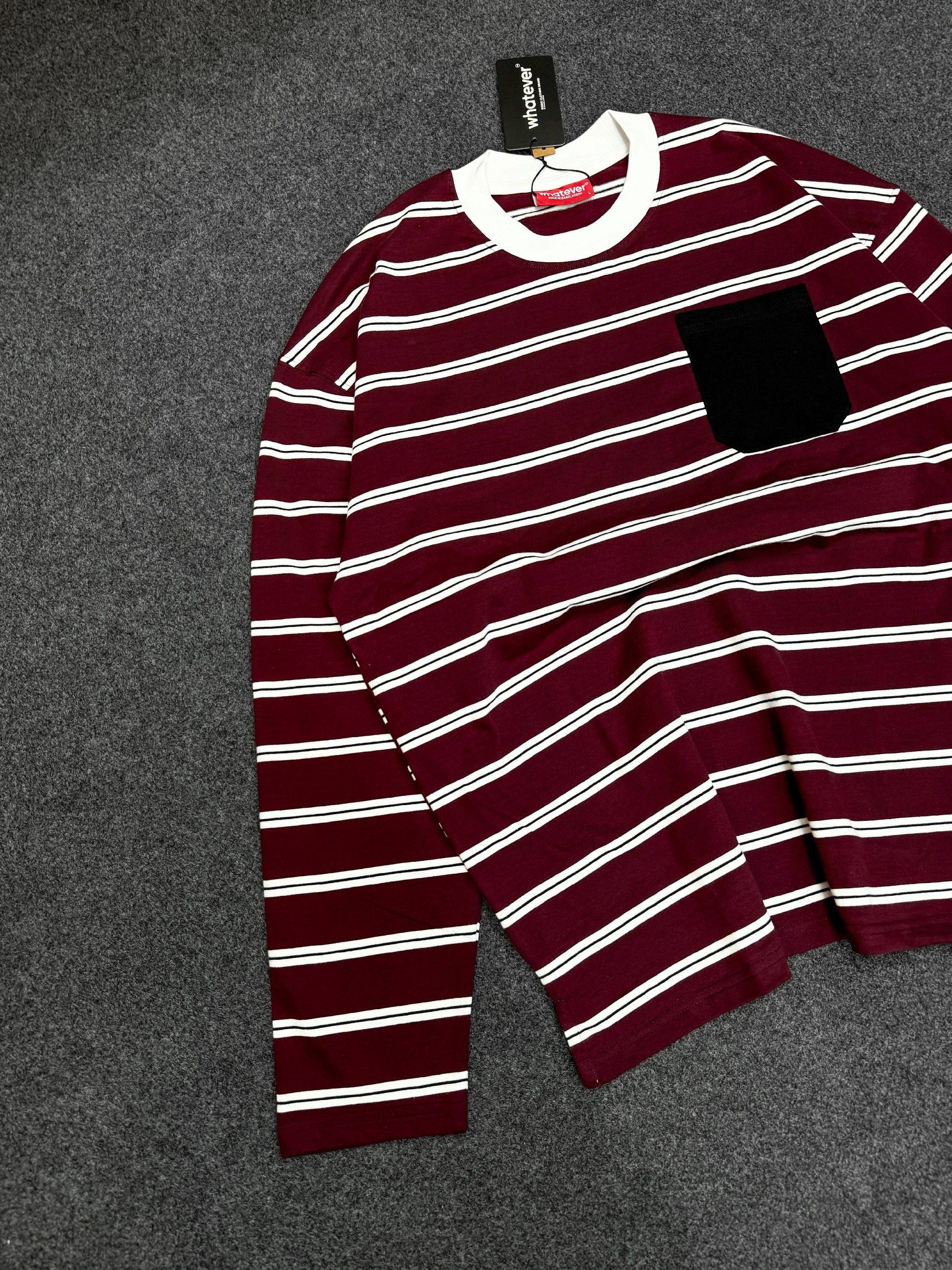 Stripe Full Sleeve T-Shirt (Red)_img_2