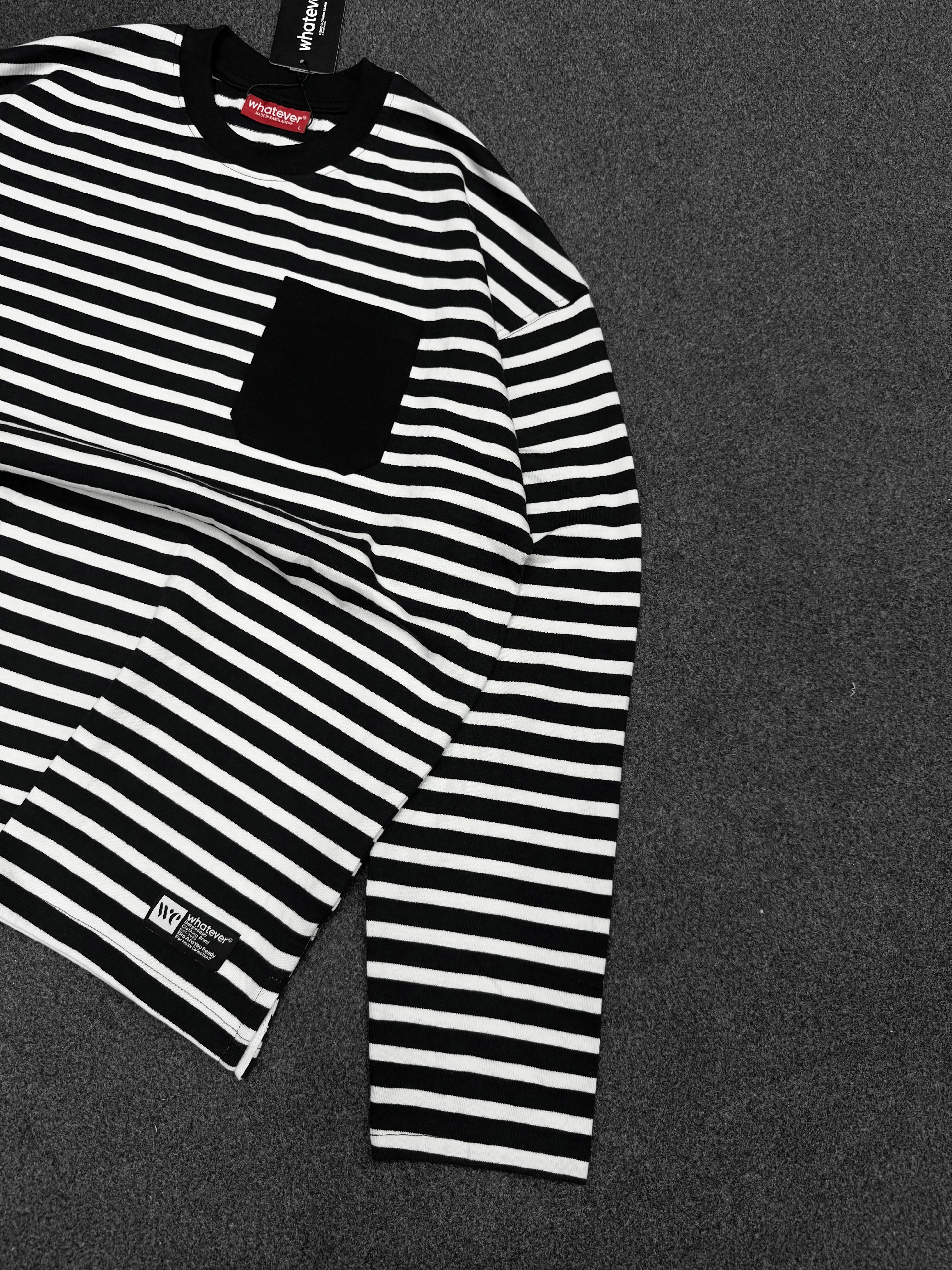 Stripe Full Sleeve T-Shirt ( Black & White )_img_2