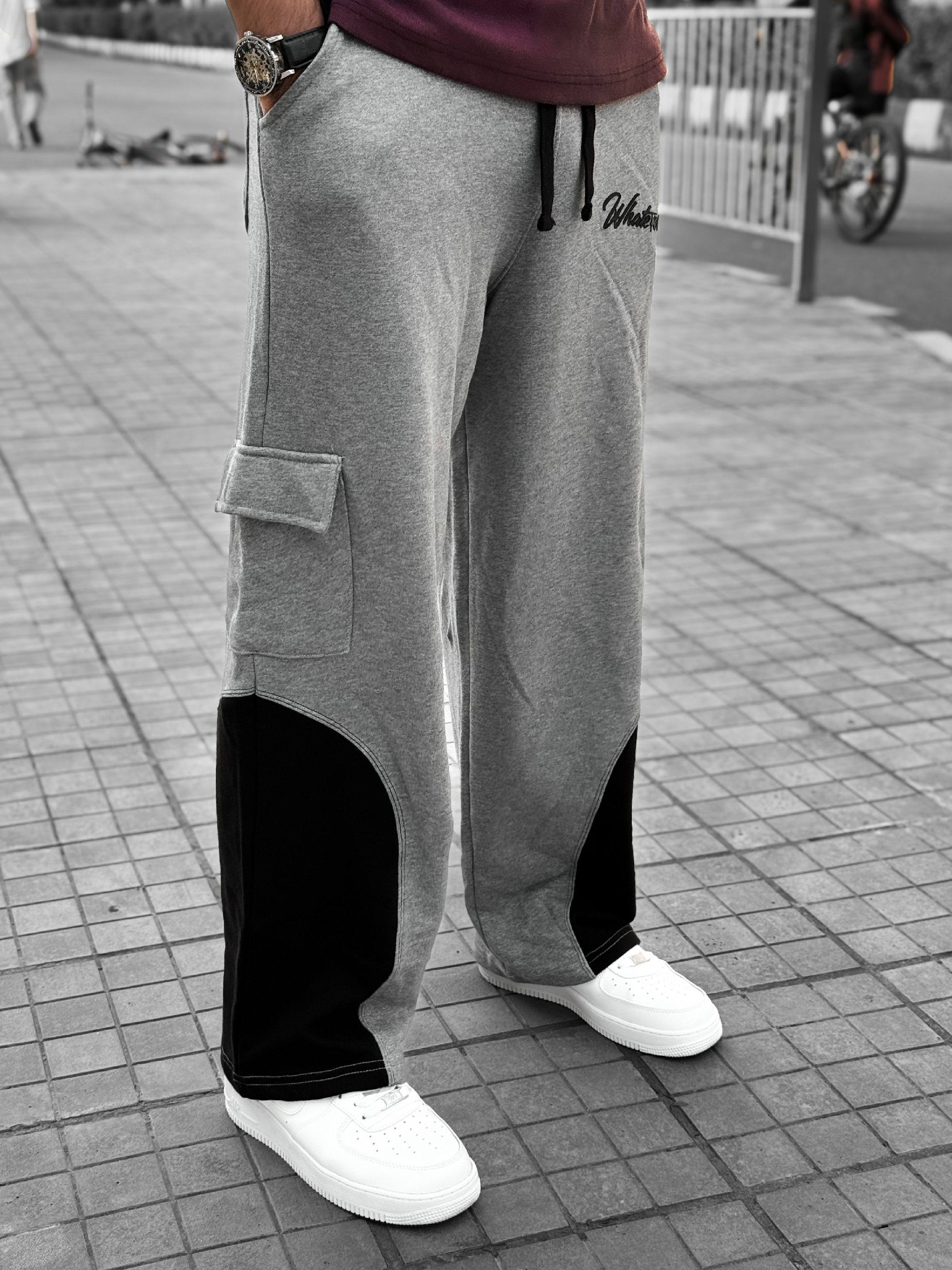 6 Pocket Contrast Oversized Baggy (Ash)_img_3