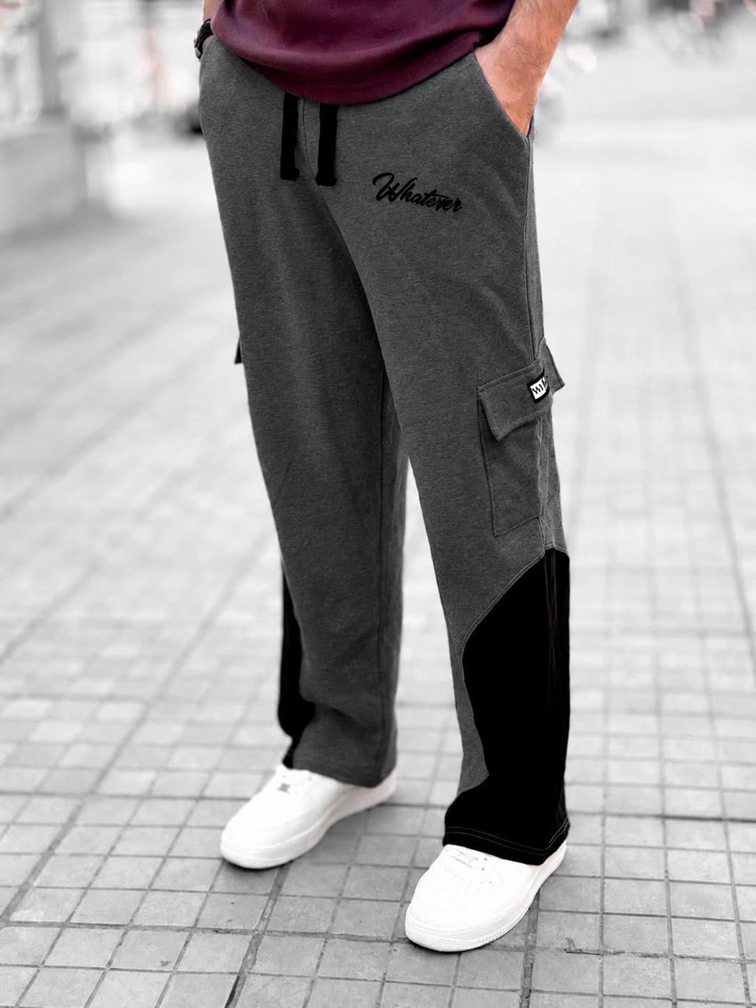 6 Pocket Contrast Oversized Baggy (Ash)