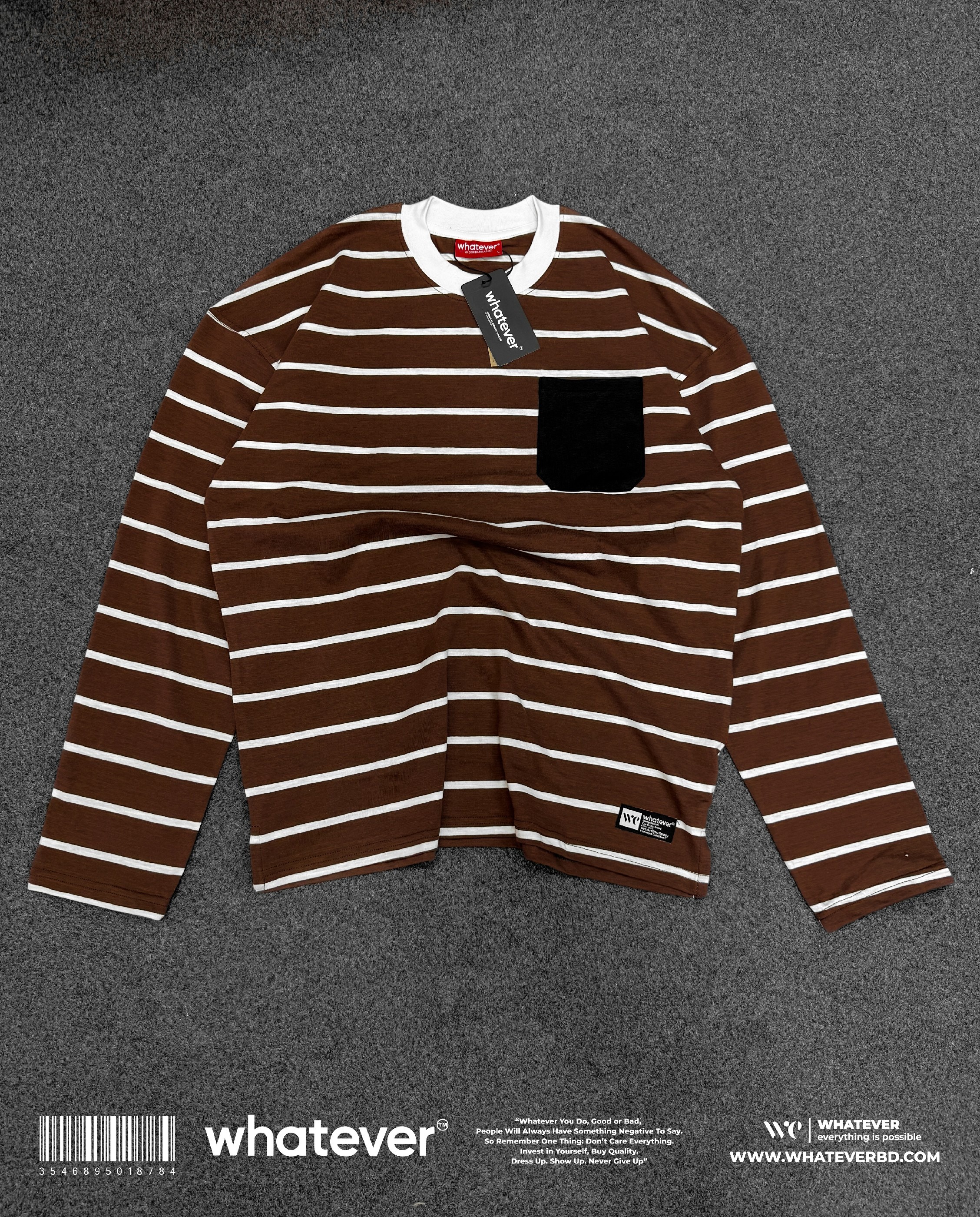 Stripe Full Sleeve T-Shirt (Coffee)_img_3