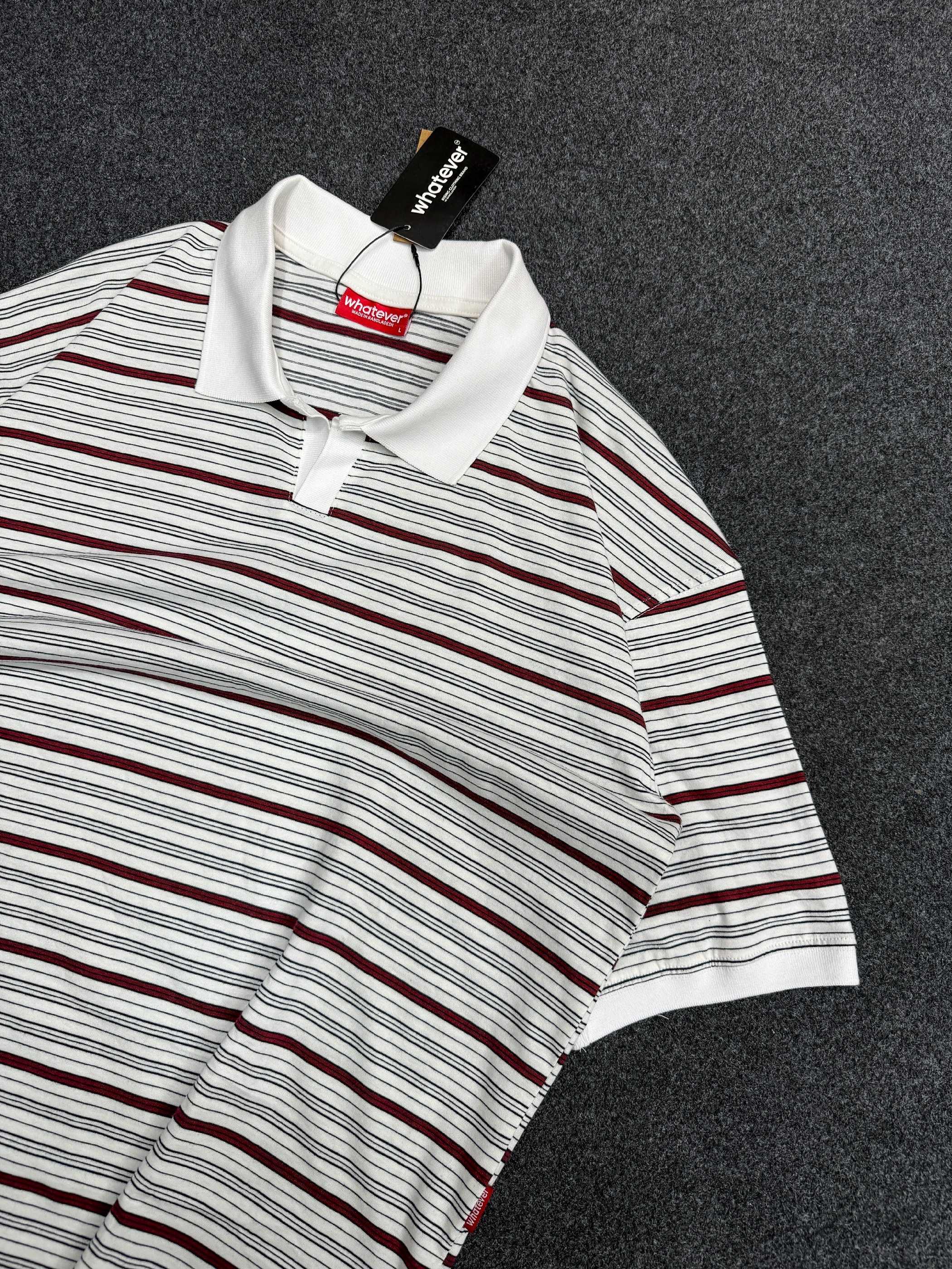 University Stripe Polo ( Red Mixed )_img_2