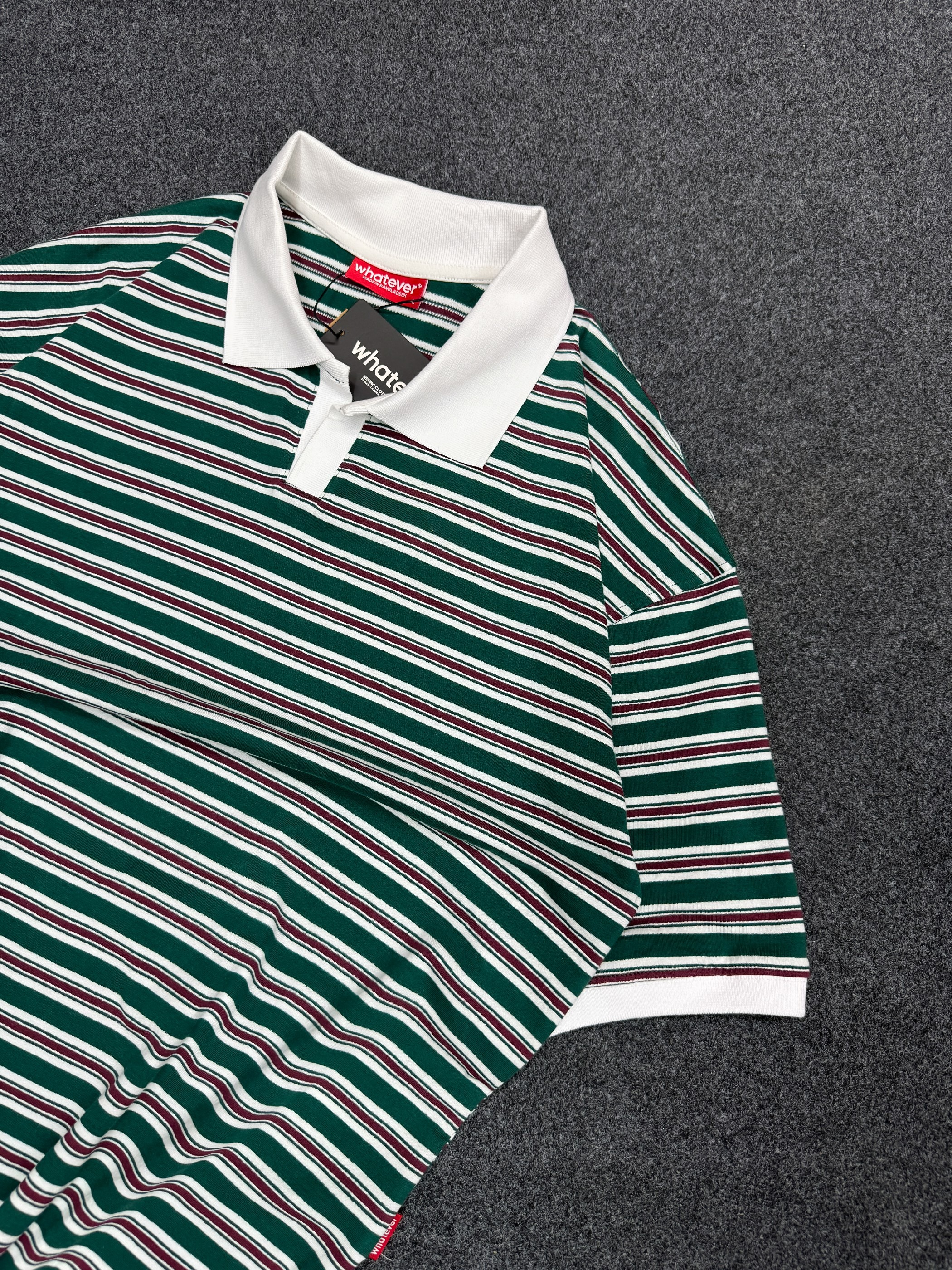University Stripe Polo ( Green Mixed )_img_2