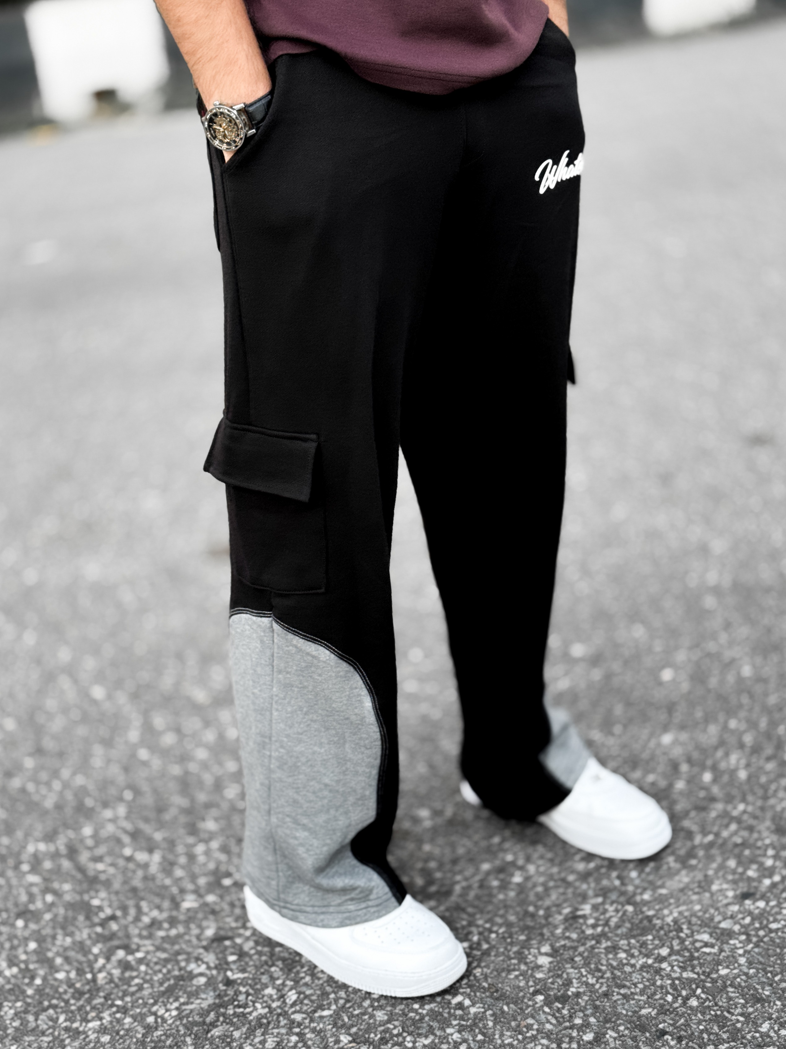6 Pocket Contrast Oversized Baggy (Black)_img_4