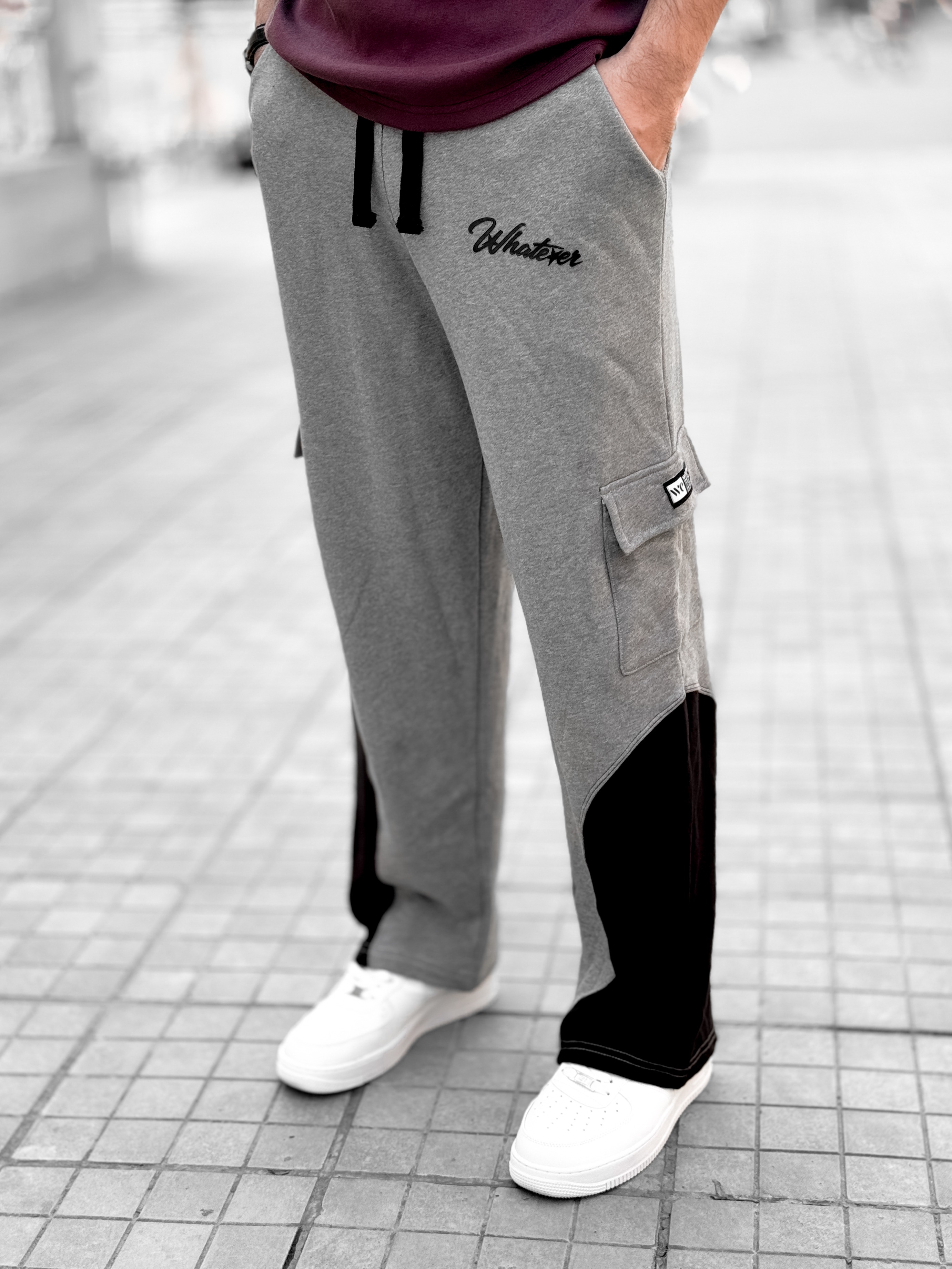 6 Pocket Contrast Oversized Baggy (Ash)