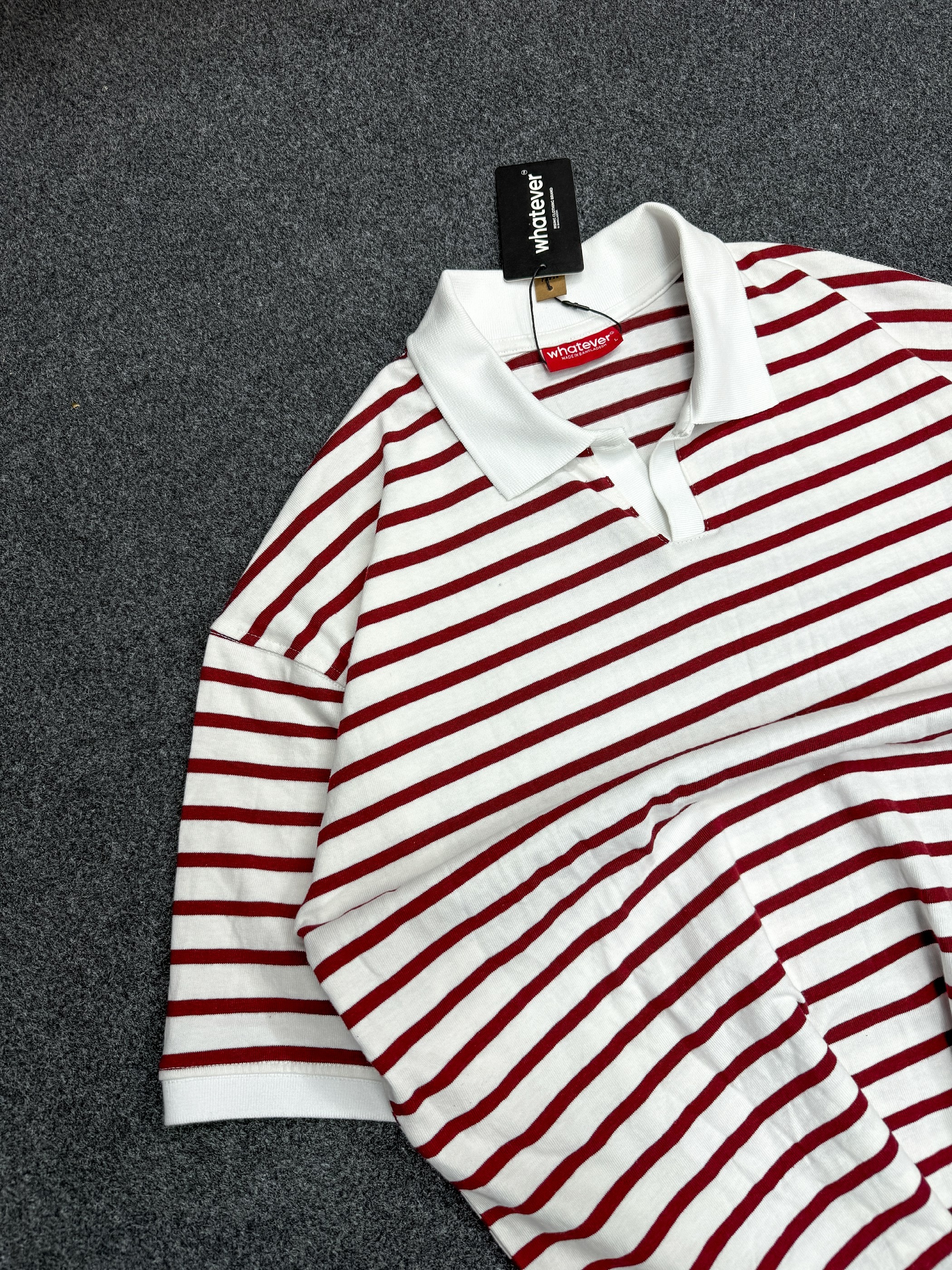 University Stripe Polo ( Red White )_img_2