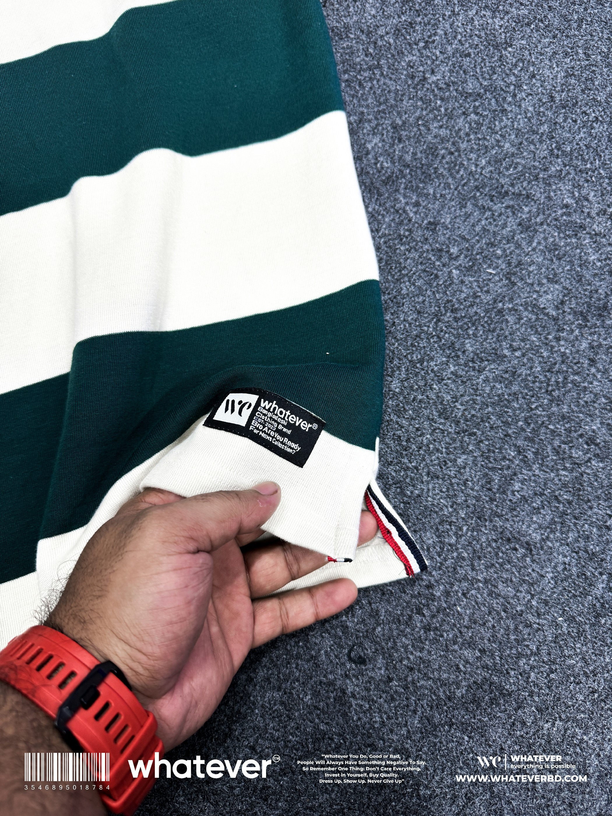 Stripe Polo (White Green)_img_2