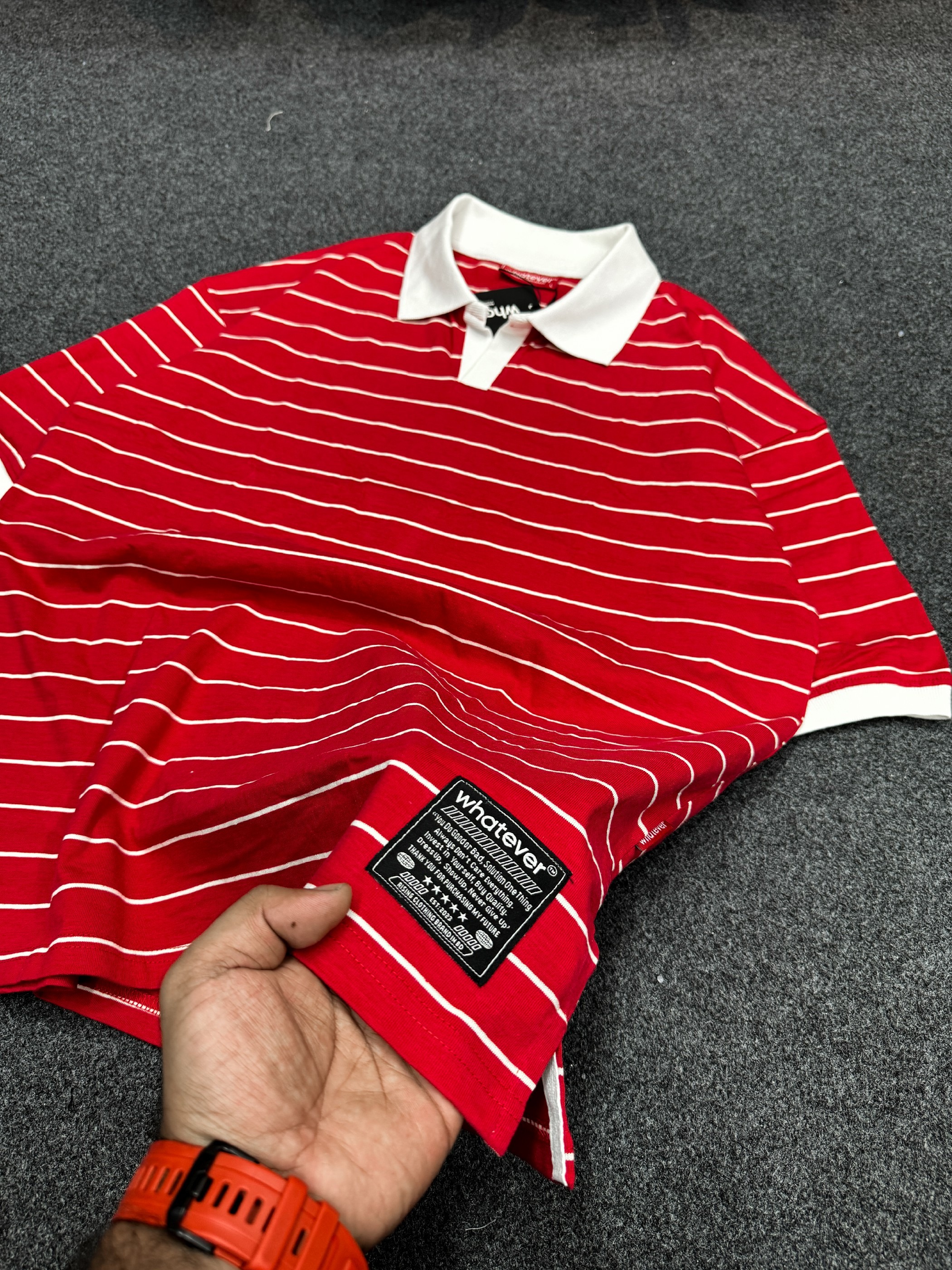 University Stripe Polo (RED)_img_3