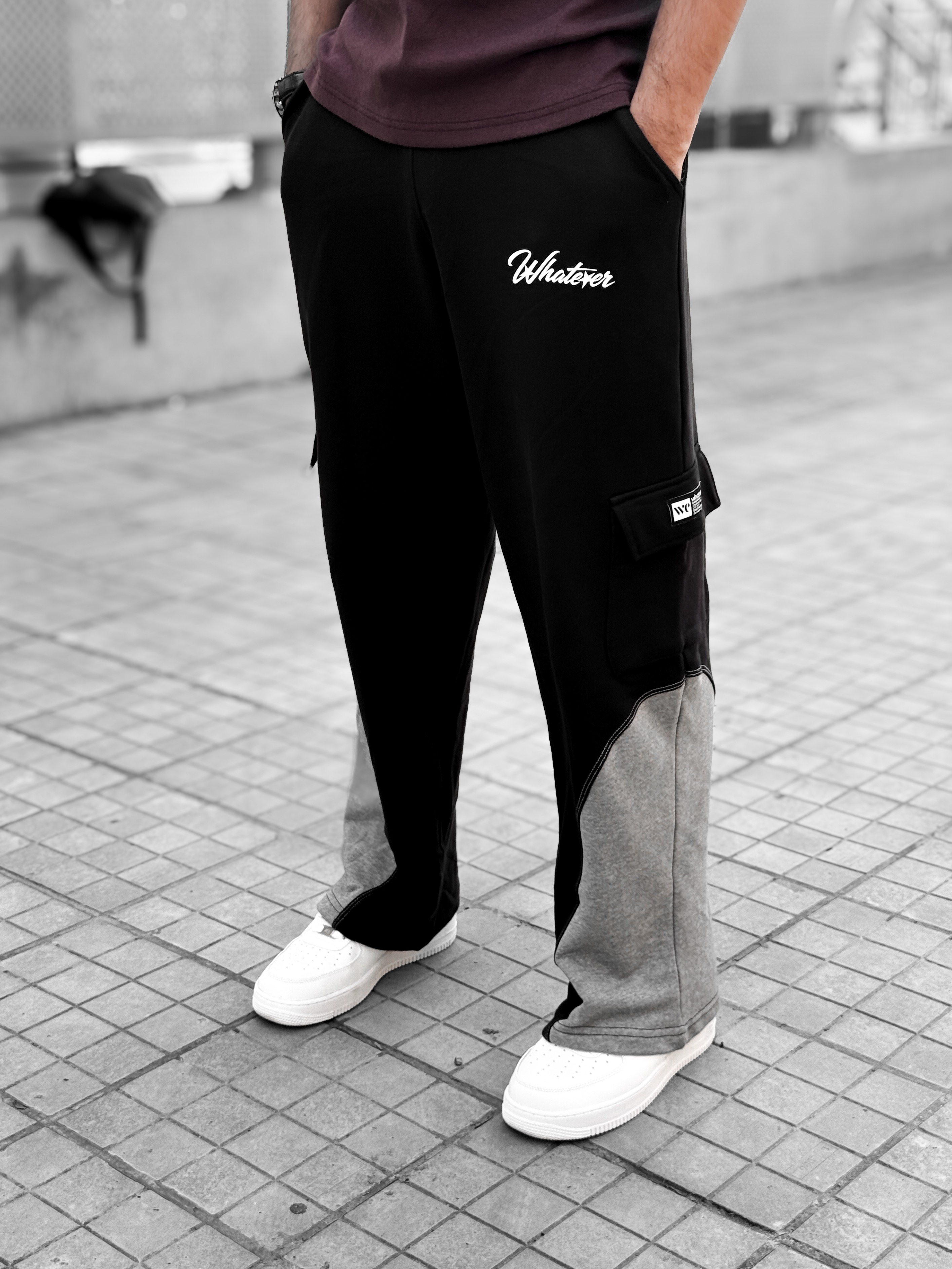 6 Pocket Contrast Oversized Baggy (Black)