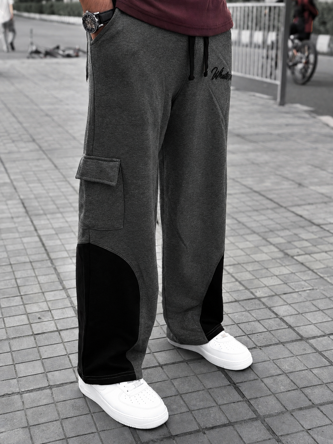 6 Pocket Contrast Oversized Baggy (Ash)_img_1
