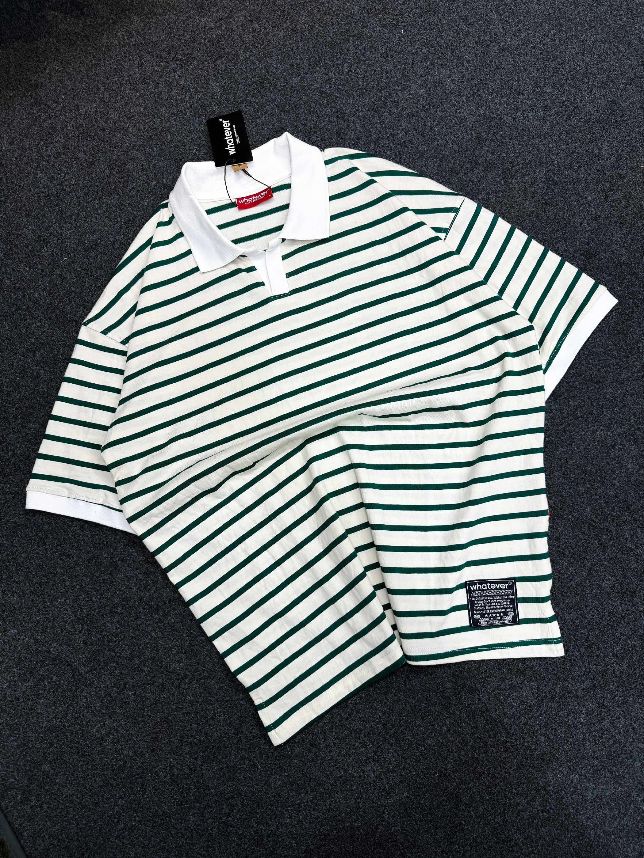University Stripe Polo ( Green White )_img_1