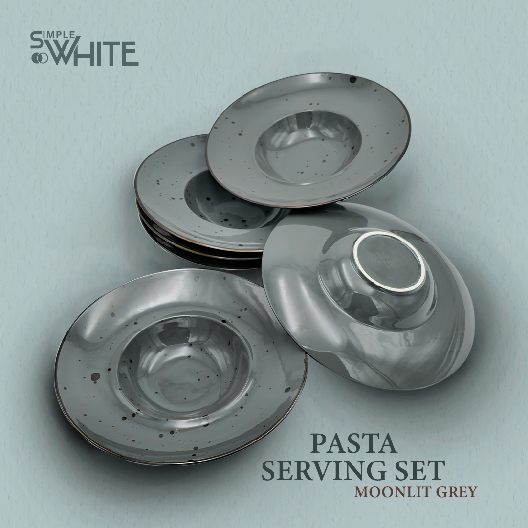 Modern Ceramic Pasta Plate Serving Set – 27cm Artisan Finish (3-Piece Set, Multiple Colors)_img_1
