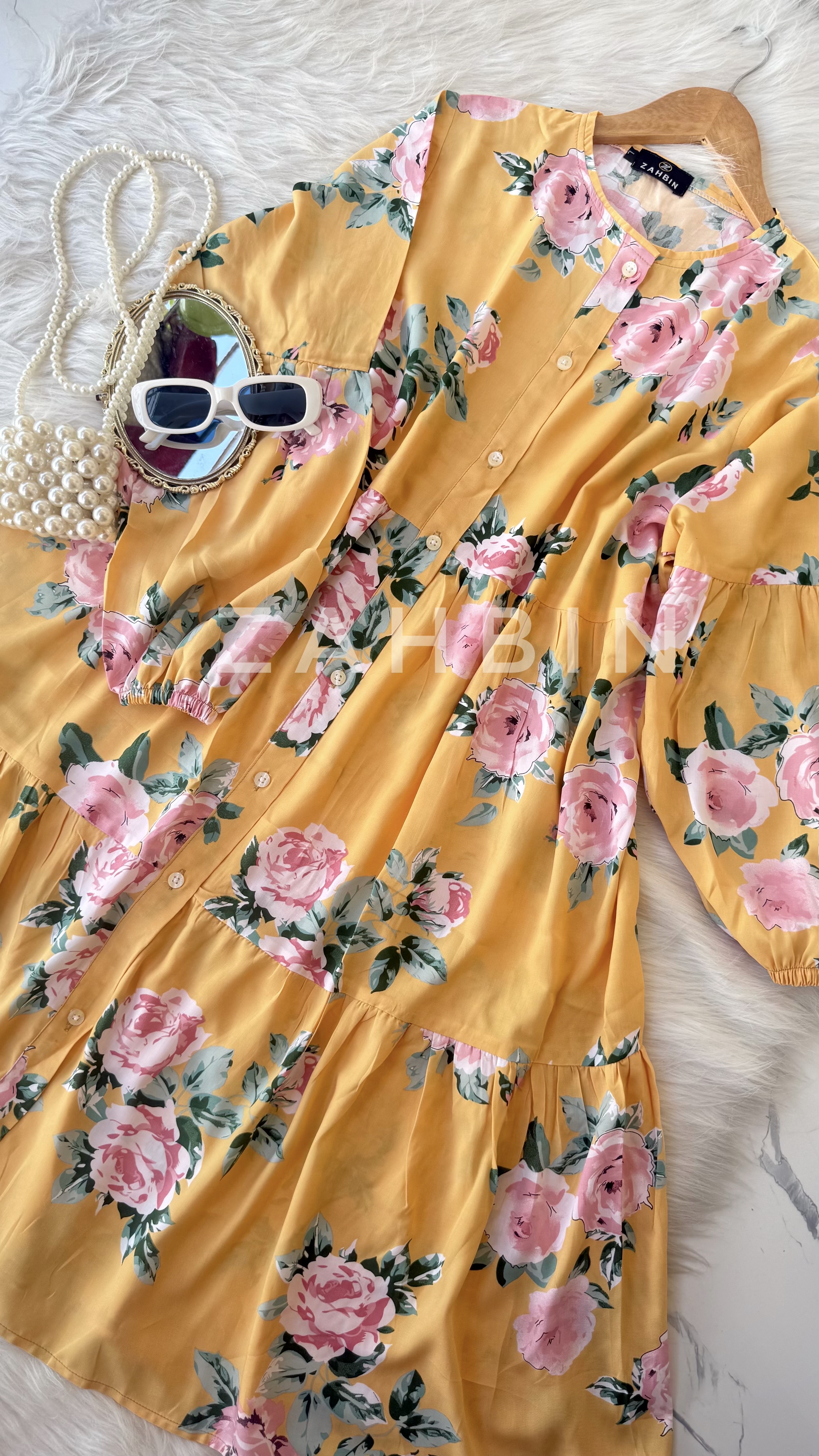 Yellow Floral Midi💗_img_2