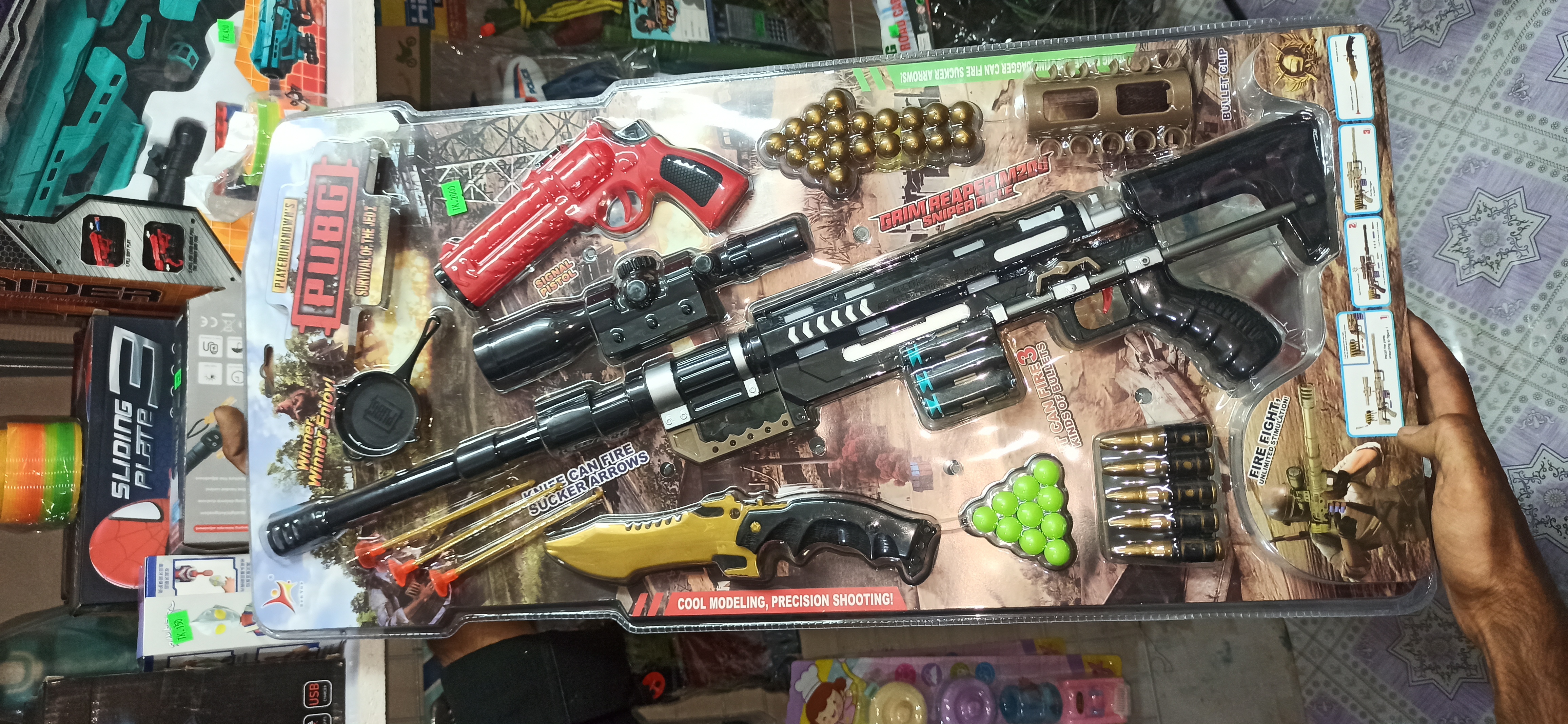 PUBG Combat Toy Gun Set with Sniper Rifle & Pistol for Kids_img_1