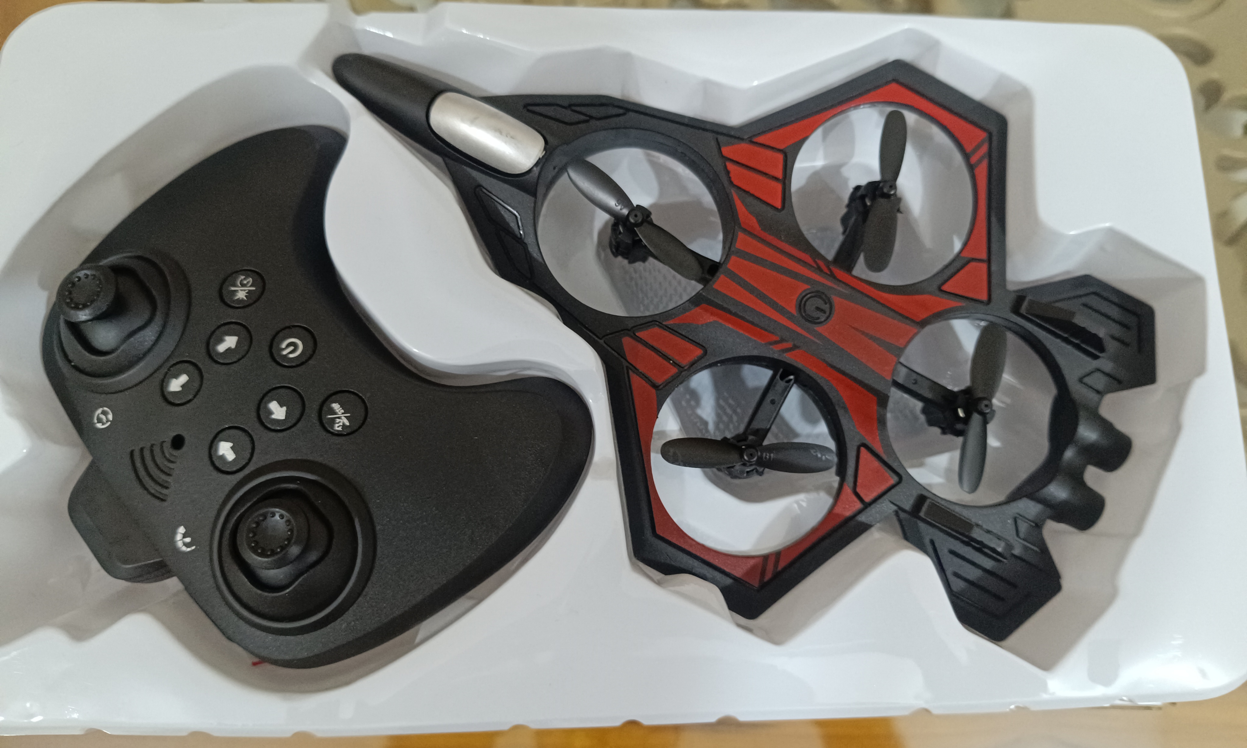 Dual battery Power Grip 4 Propeller Flying Drone with LED Light & 360° Rotation_img_4