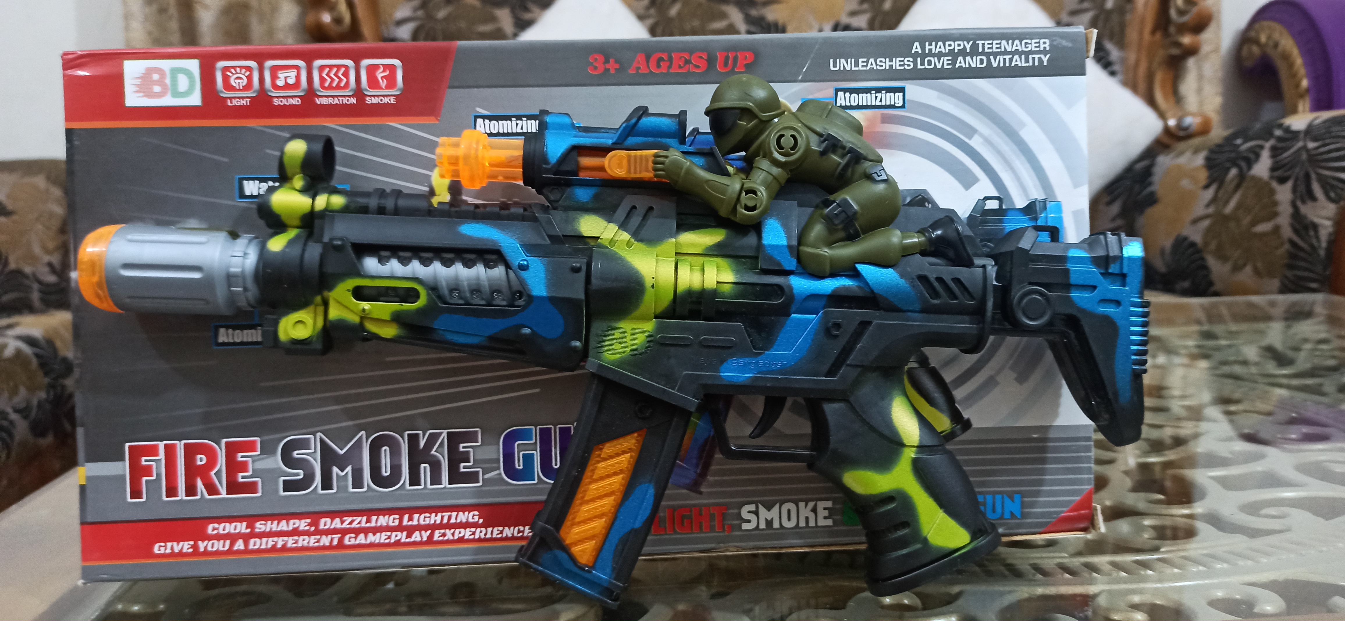 Fire Smoke Gun – Light, Smoke & Music | Battery Operated Toy Gun