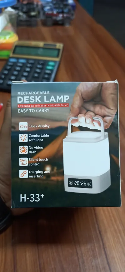 Rechargeable H-33+ LED Desk Lamp with Digital Clock Display_img_0