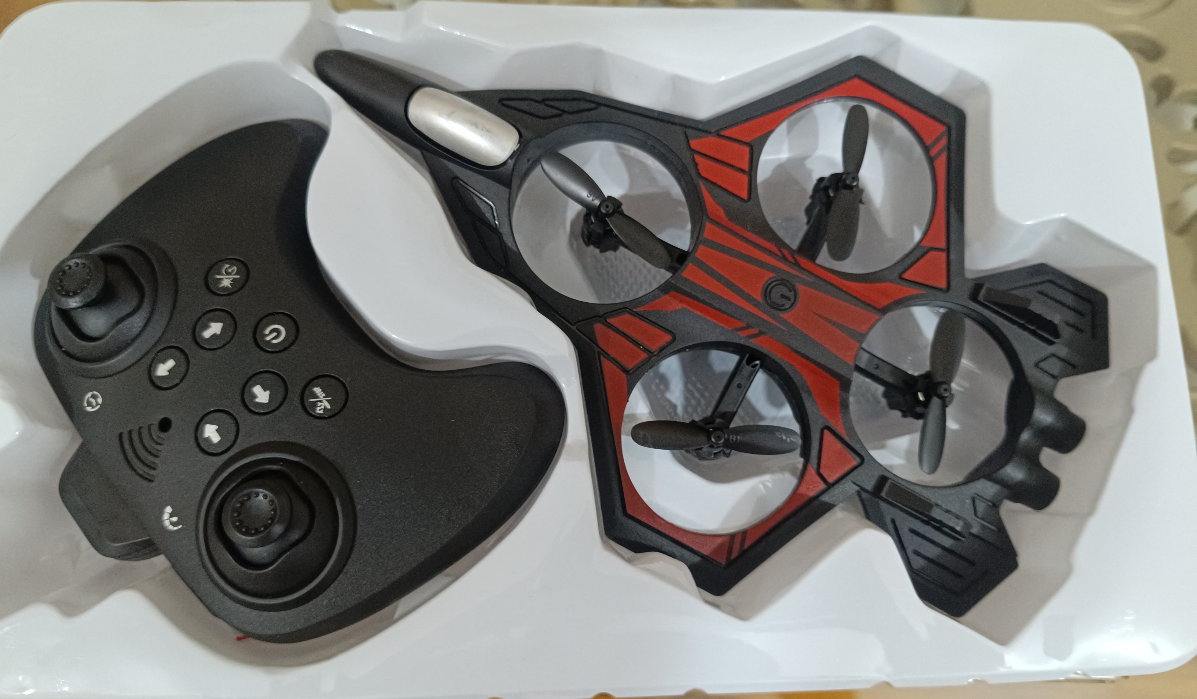 Dual battery Power Grip 4 Propeller Flying Drone with LED Light & 360° Rotation_img_3