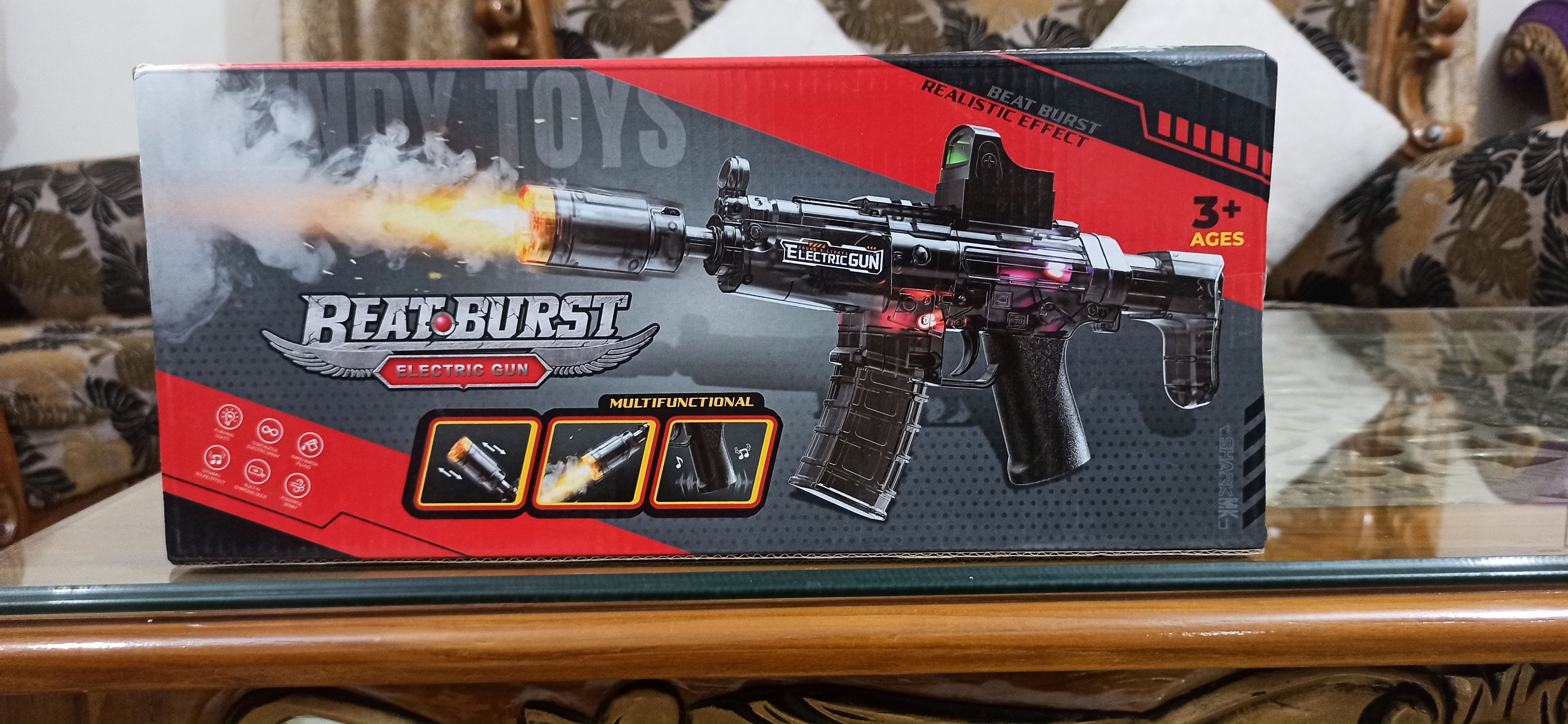 Beat Burst Rechargeable Electric Gun 🔫 | Real Smoke + Light + Music | Rechargeable Battery | Kids-এর জন্য দারুণ Gift |