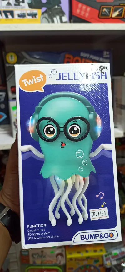 🤖 কিউট টুইস্ট জেলিফিশ লাইটিং ও মিউজিক খেলনা (Twist Jellyfish Toy)_img_1