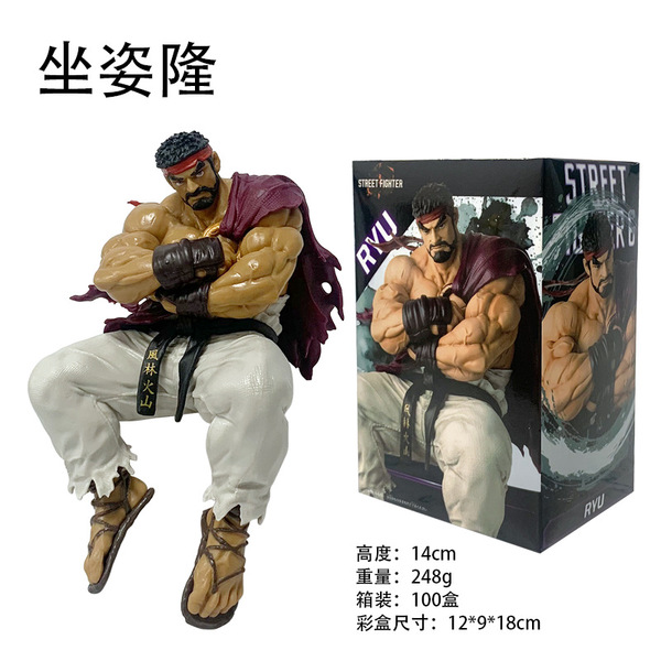 Street Fighter Ryu Sitting Pose Figure – Ramen Pressure Doll | Anime Decoration Figurine 🍜🔥_img_1