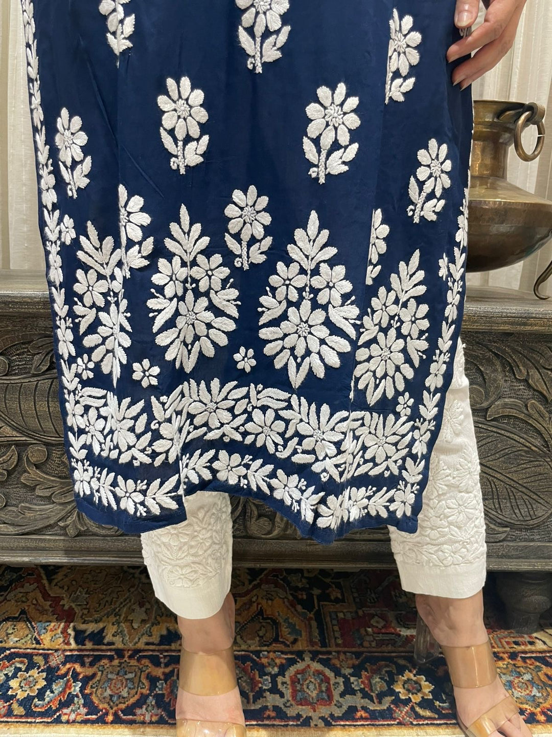 Lucknow Two Pc set Navy Blue - Image 2